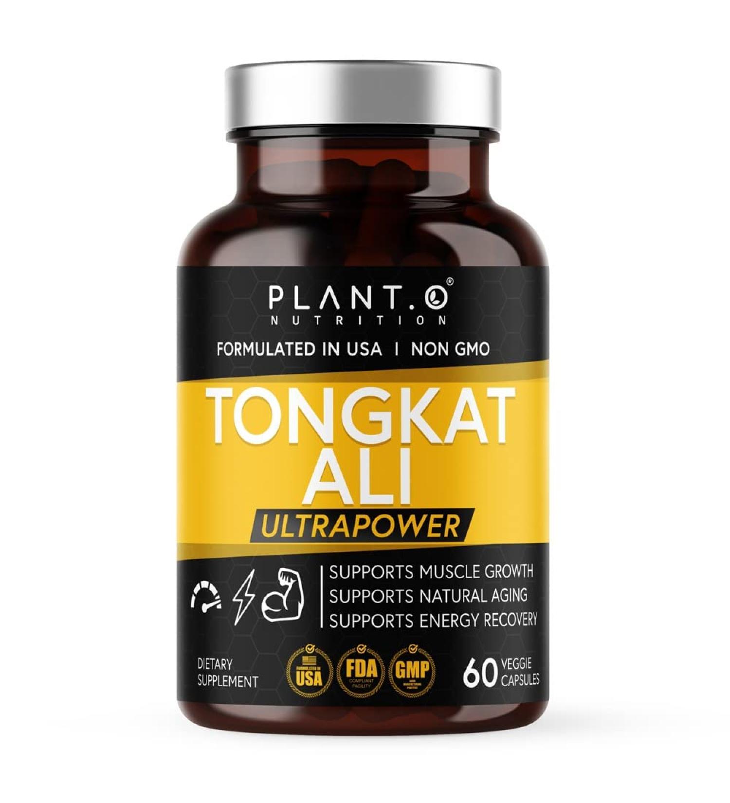 Tongkat Ali Ultrapower - Longjack Extract Supplement for Men's Stamina Strength Endurance & Muscle Growth | 60 Non-GMO Capsules - Best Pre Workout Formula - Buy Online on GoSupps.com
