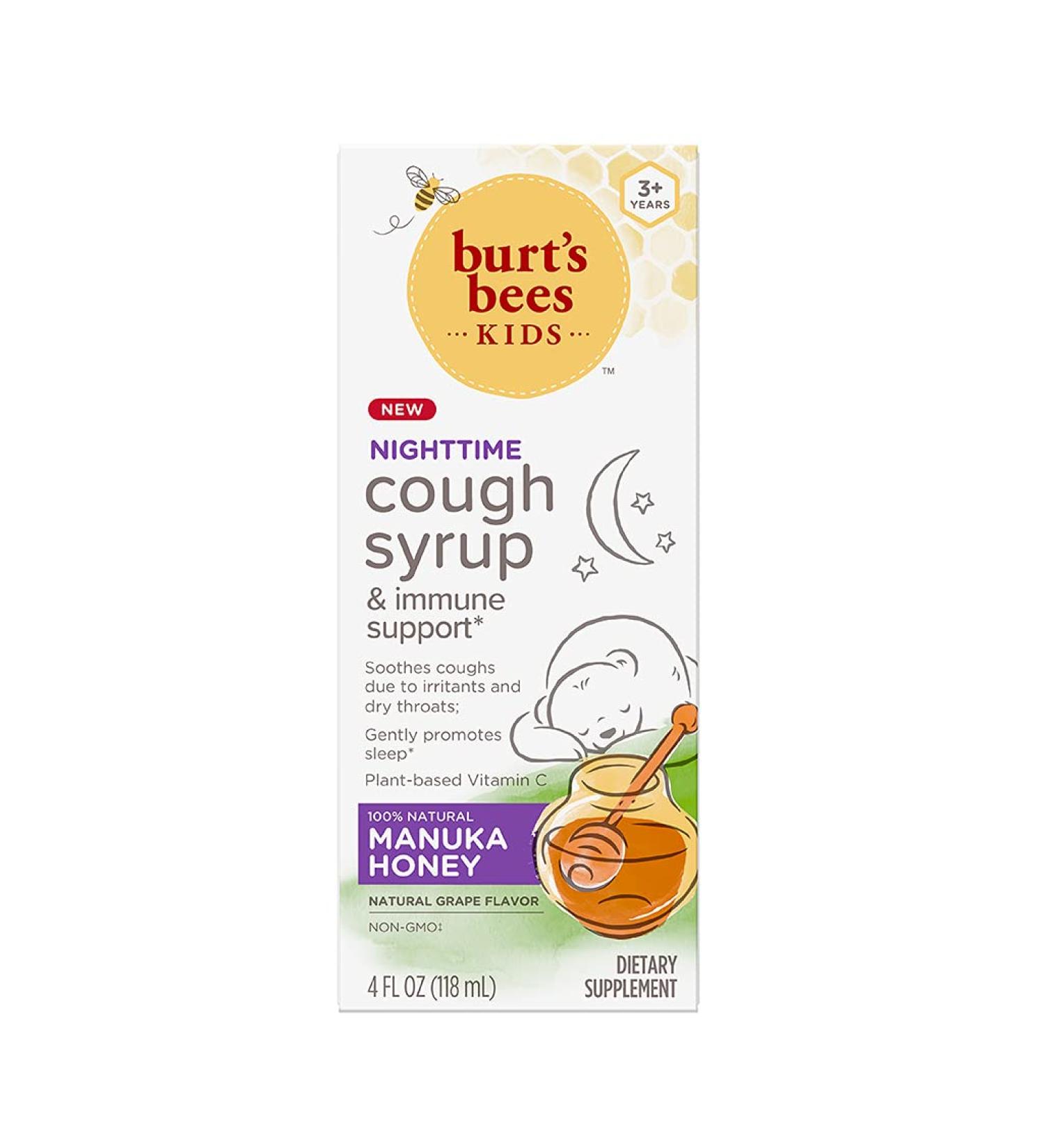 Burt's Bees Kids Cough Syrup & Immune Support - Natural Grape, 4 fl oz (3+ Years) - Buy Online on GoSupps.com