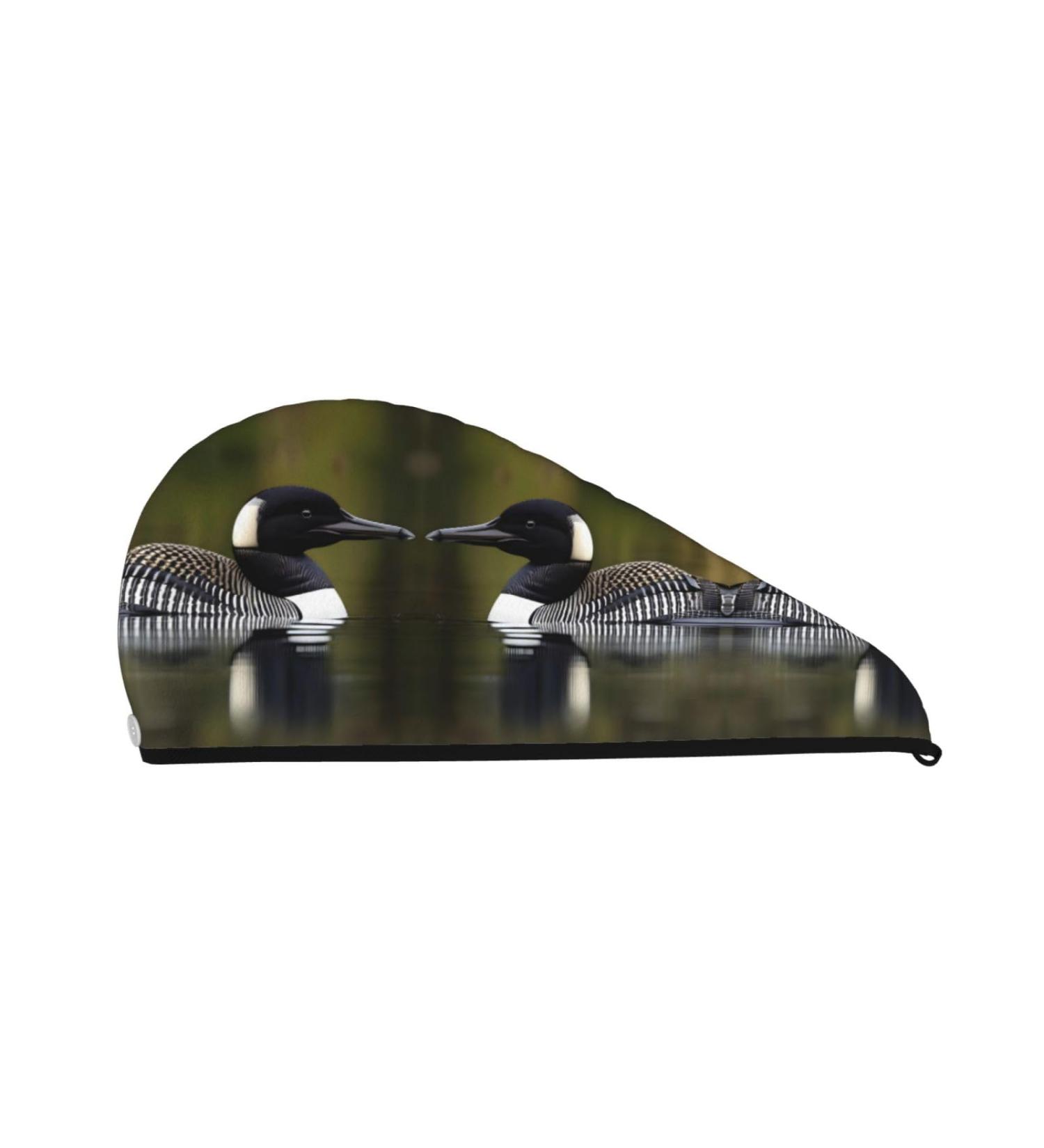 Shop Loon Nature Bird Print Coral Velvet Hair Cap Towel - Absorbent & Quick-Dry Wrap for Women - Ideal for Wet Hair Swimming & Tours - International Shipping Available - Buy Online on GoSupps.com