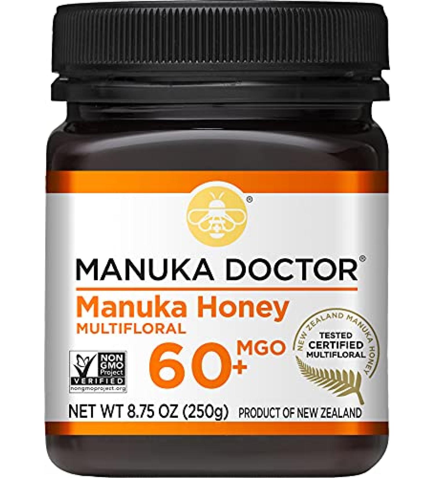 Manuka Doctor Multifloral Manuka Honey MGO 60+ | 8.75 oz (250g) - Pure & Natural - Buy Online on GoSupps.com