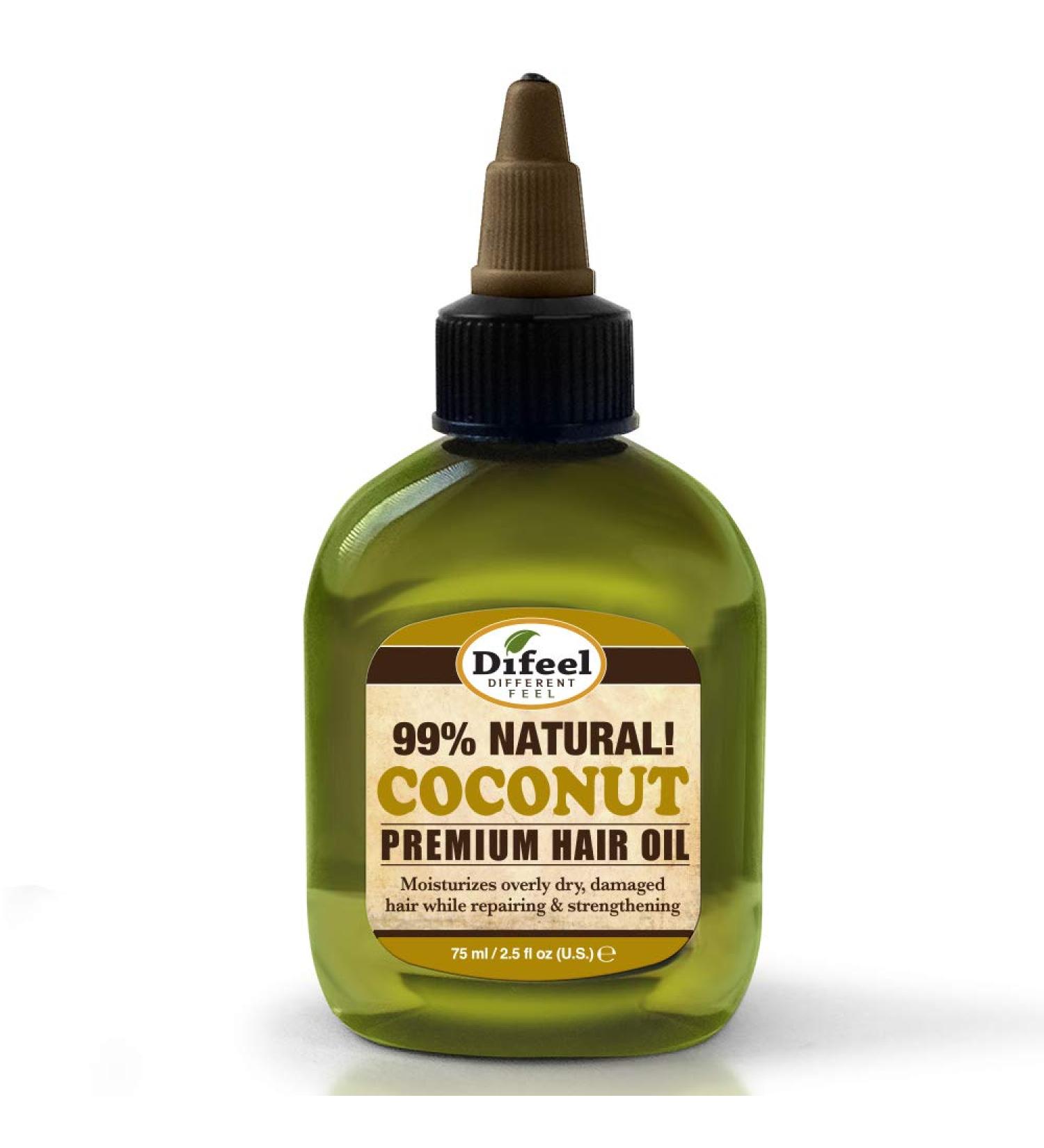 Difeel Premium Coconut Hair Oil 2.5oz (6-Pack) - 99% Natural Deep Conditioning for Healthy Hair - Buy Online on GoSupps.com