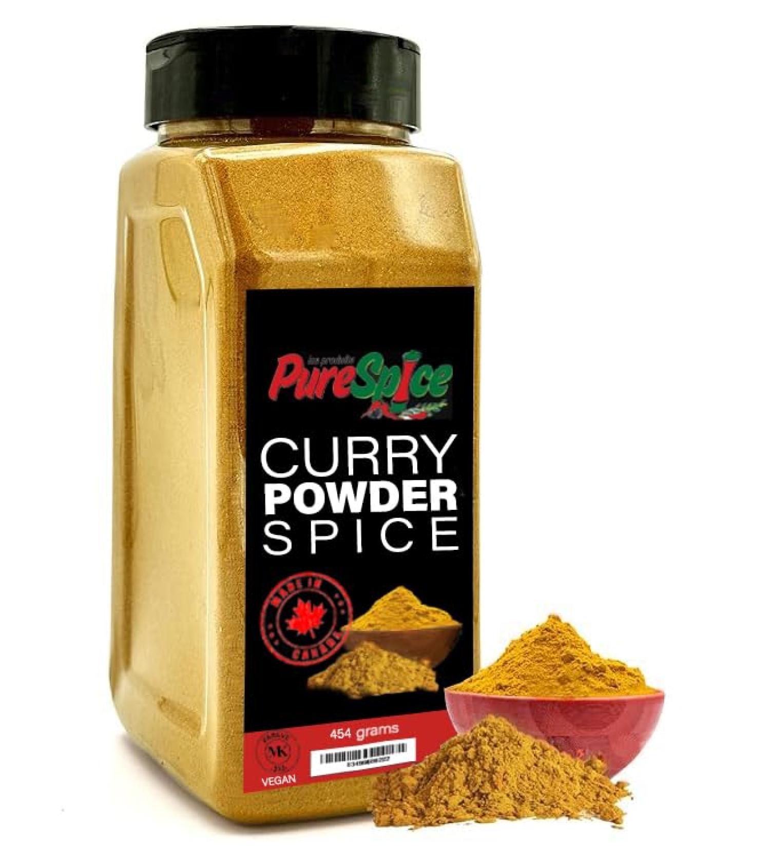 PureSpice Curry Powder Spice 454 Grams | Restaurant Grade Vegan Kosher Powder Seasoning | Premium Flavor for Cooking Meat Steak Rub and Sauce (Curry Powder) - Buy Online on GoSupps.com