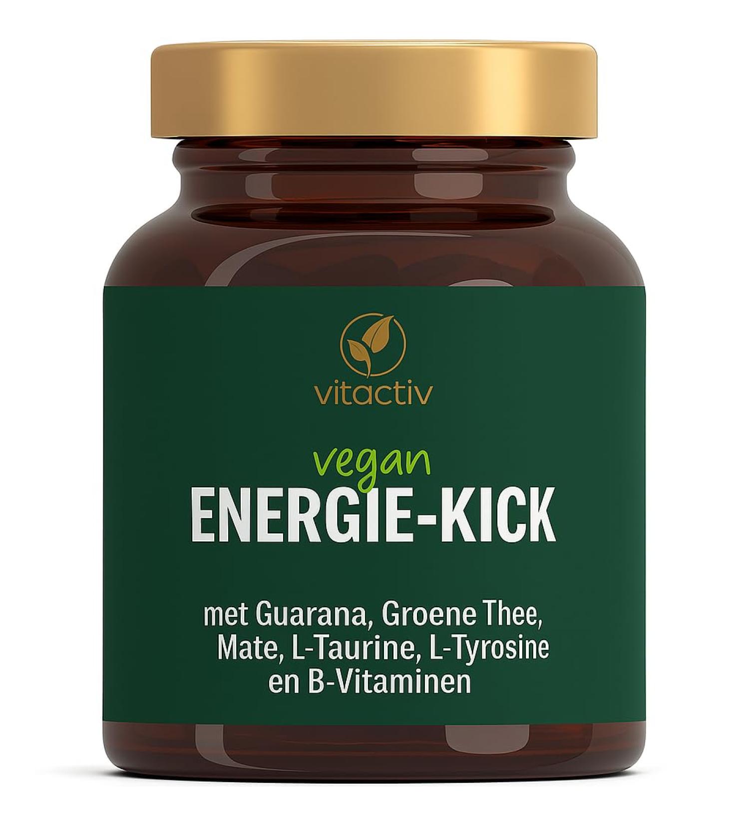 Vitactiv Natural Nutrition VITACTIV Energy Kick 90 Guarana Capsules with Matte Green Tea LTyrosine LTaurine plus B Vitamins Energy Capsules 100mg Caffeine Booster Vegan High Dose - Buy Online on GoSupps.com