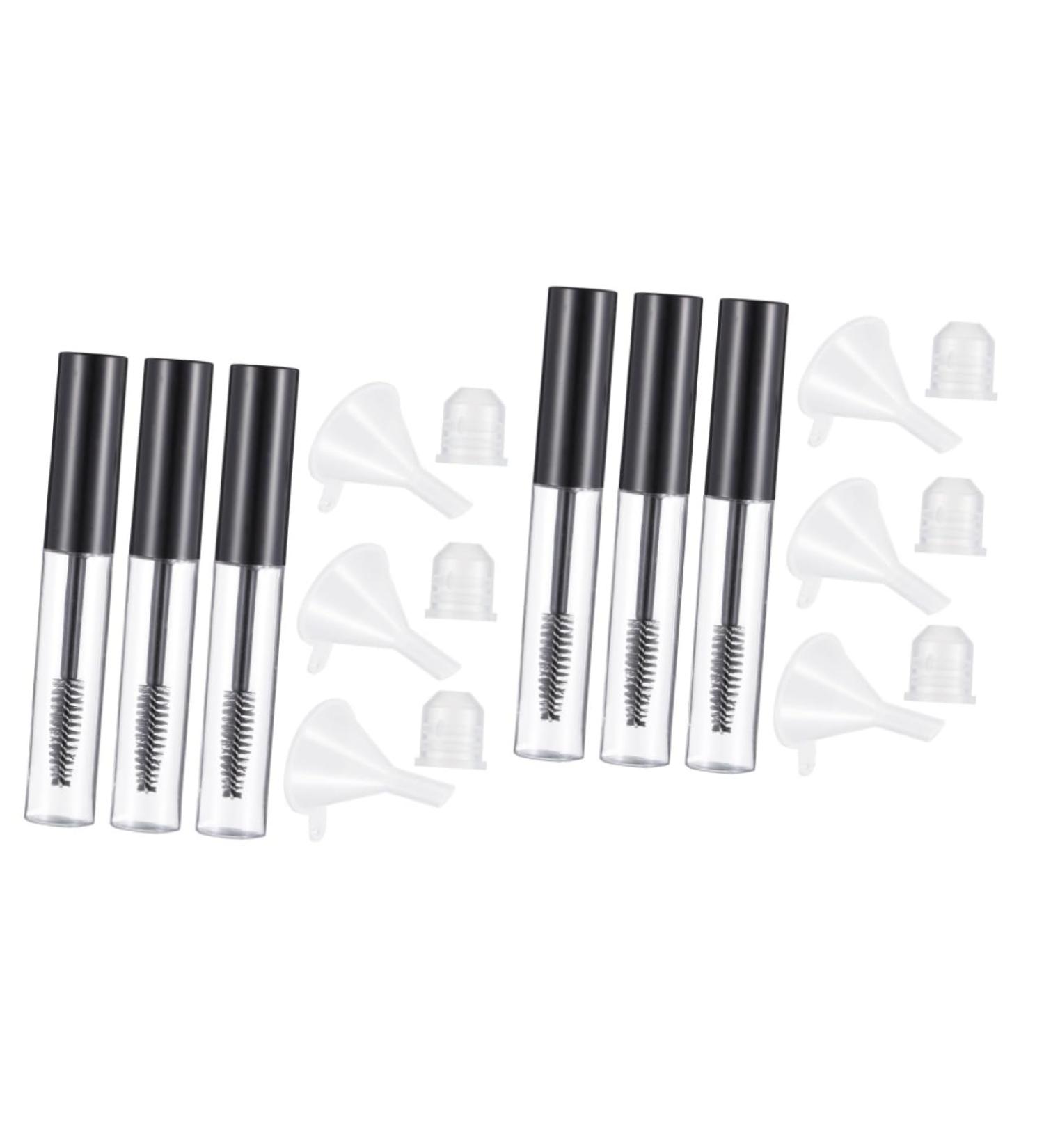 Healvian 2 Sets Mascara Tube Funnel Beer Bottle Ice Holder Clear Lash Mascara Cosmetic Black Plastic - Buy Online on GoSupps.com