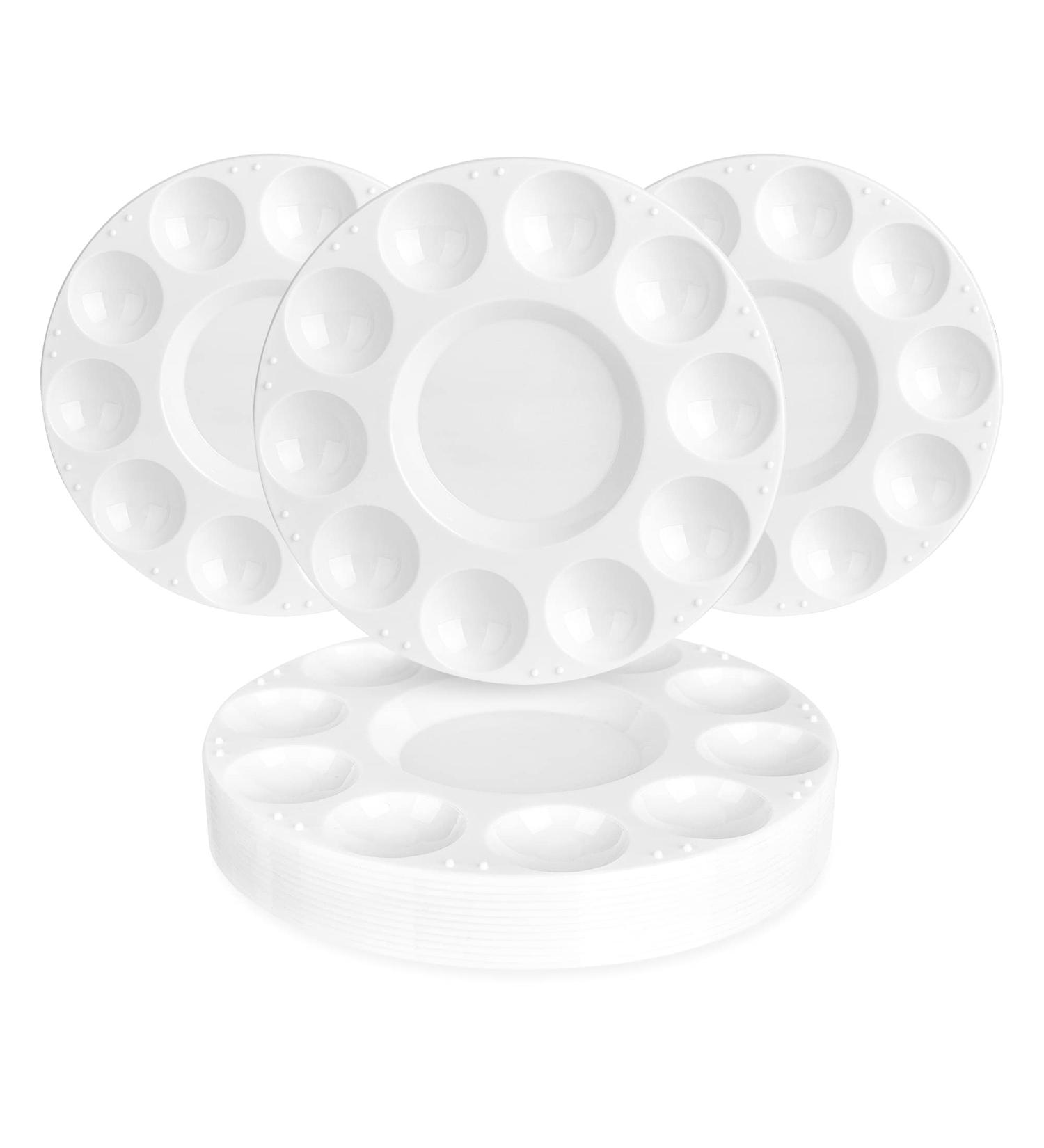 Amazon Basics Round Paint Tray Palettes White - Set of 15 - Buy Online on GoSupps.com