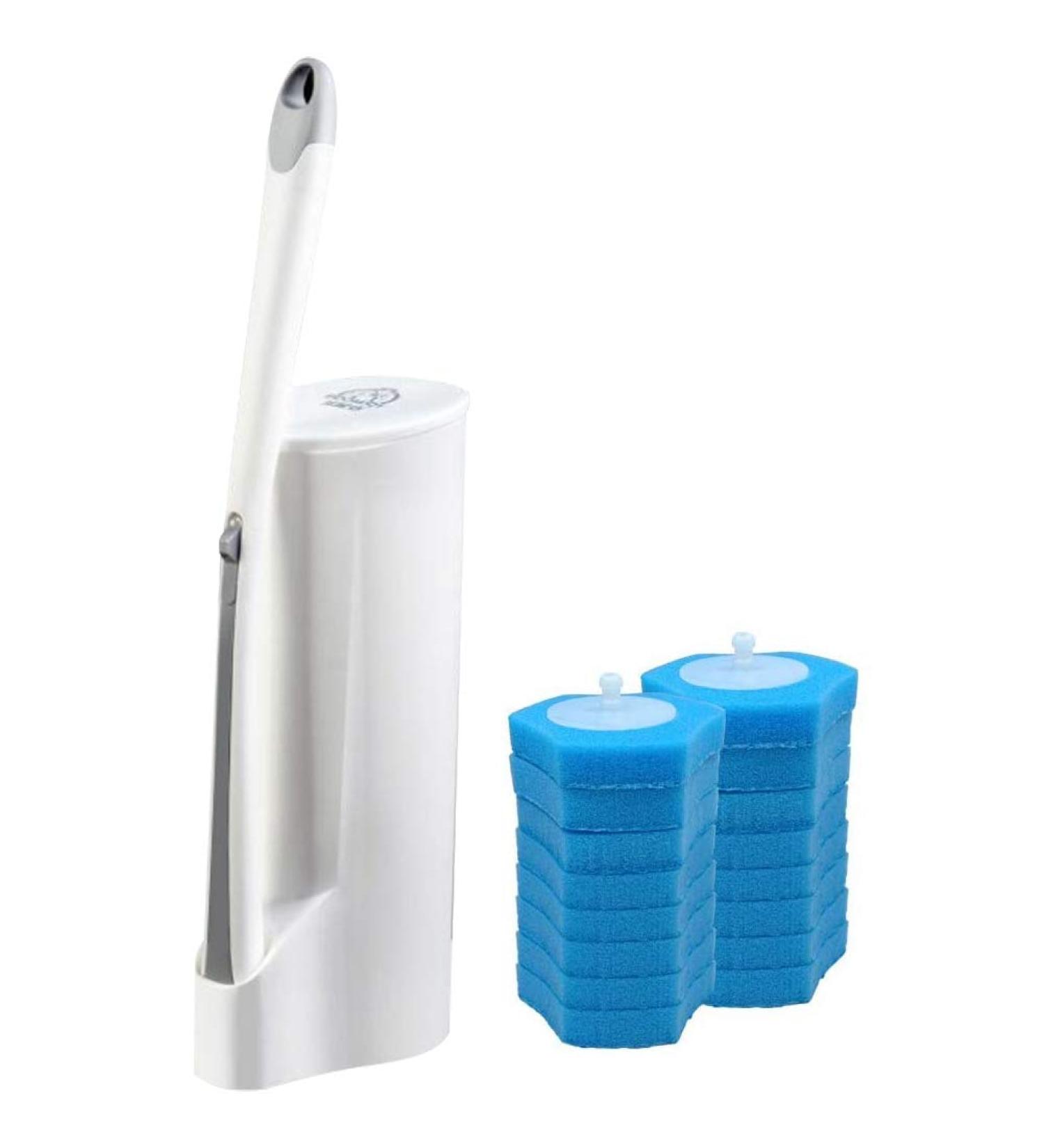 Simpls Toilet Bowl Cleaner Wand Disposable Storage Cleaner Brush and Holder with 16 Cleaning Refills Bathroom Cleaning - Buy Online on GoSupps.com