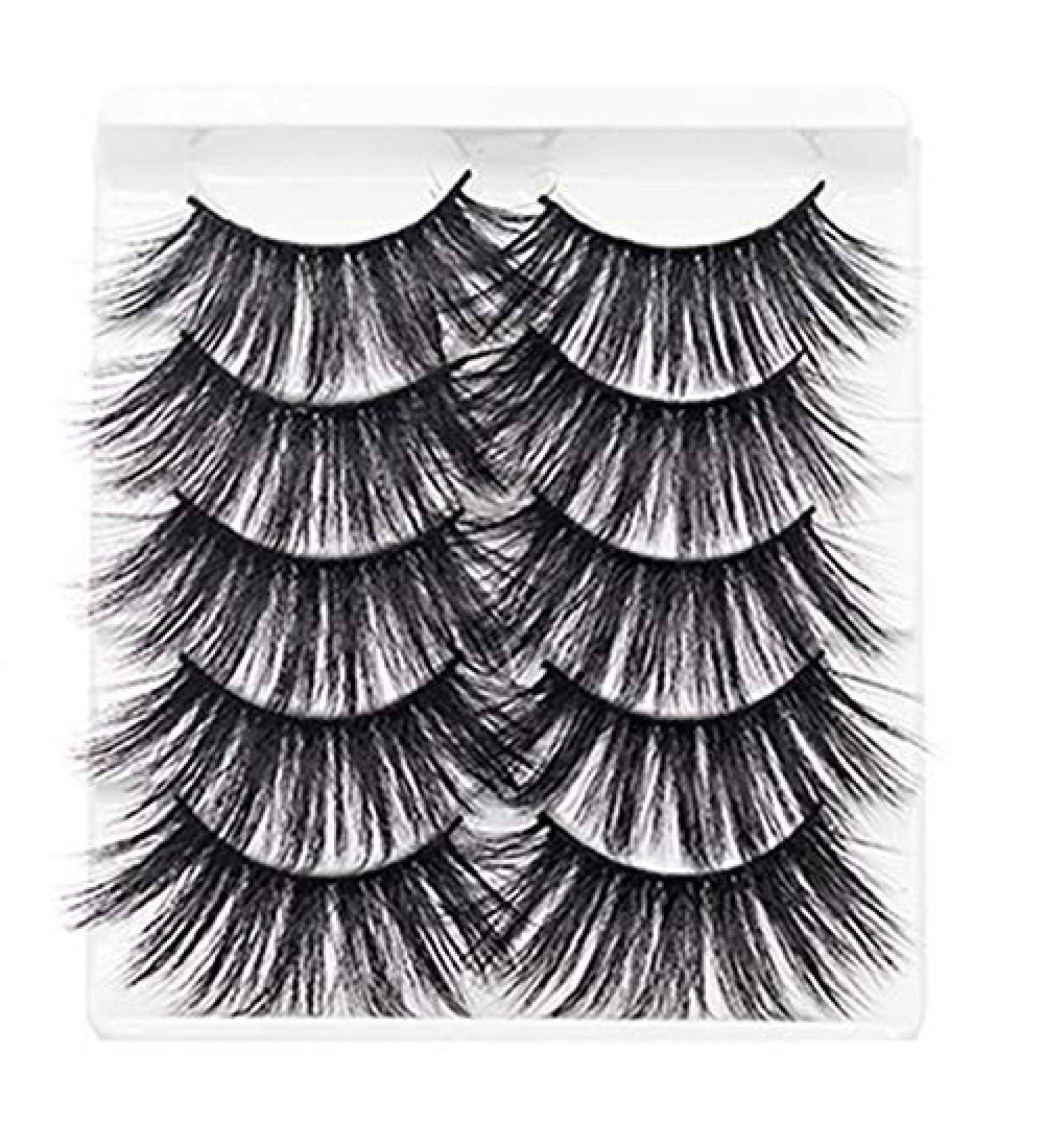Lanlousy 5 Pairs 25mm Eyelashes Eyelashes Lashes Natural Dramatic Volume Eyelashes Extension False Eyelashes 5D95 Black 5D95 - Buy Online on GoSupps.com