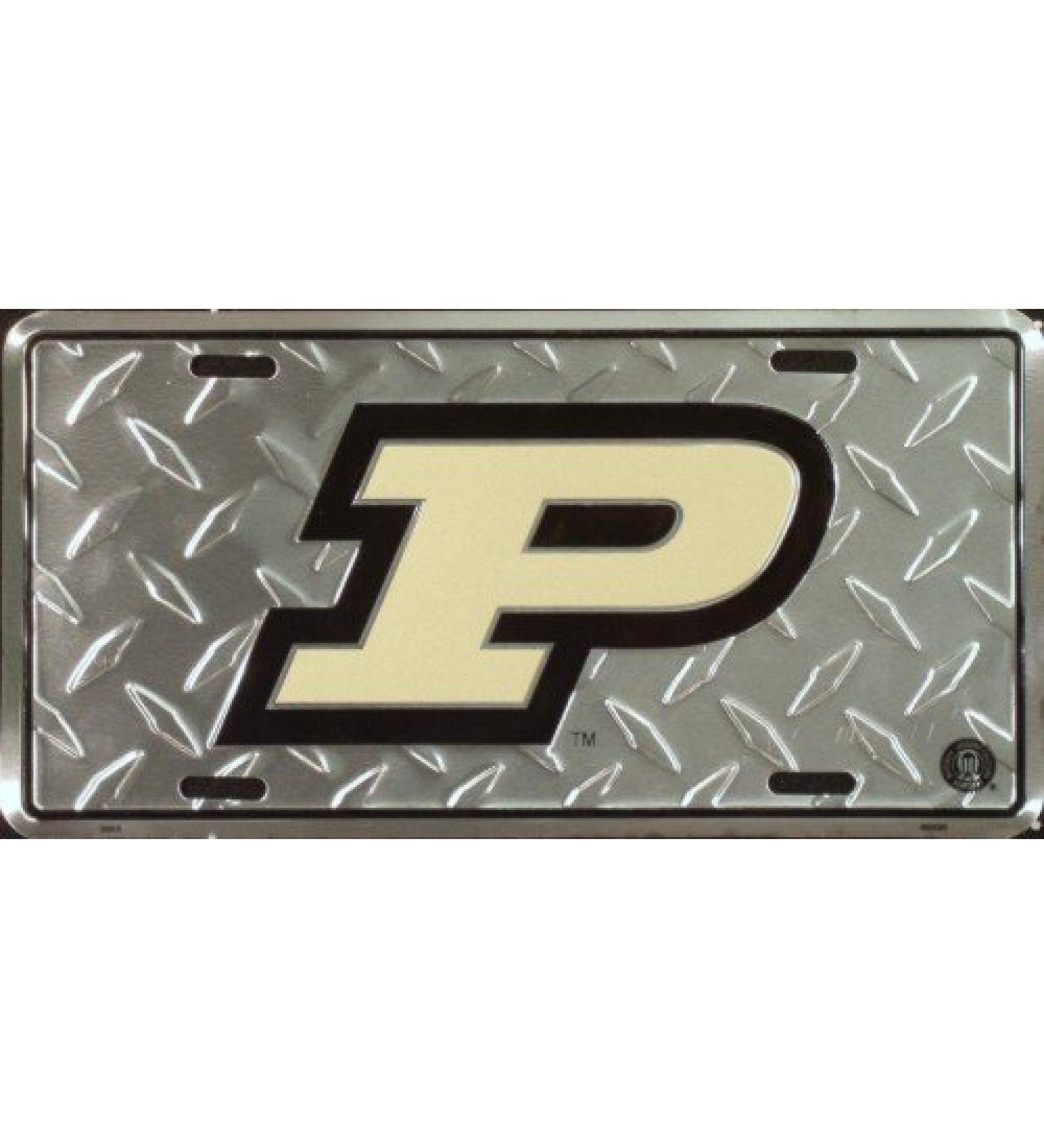 Hangtime Purdue Diamond Emboss Metal License Plate 6 x 12