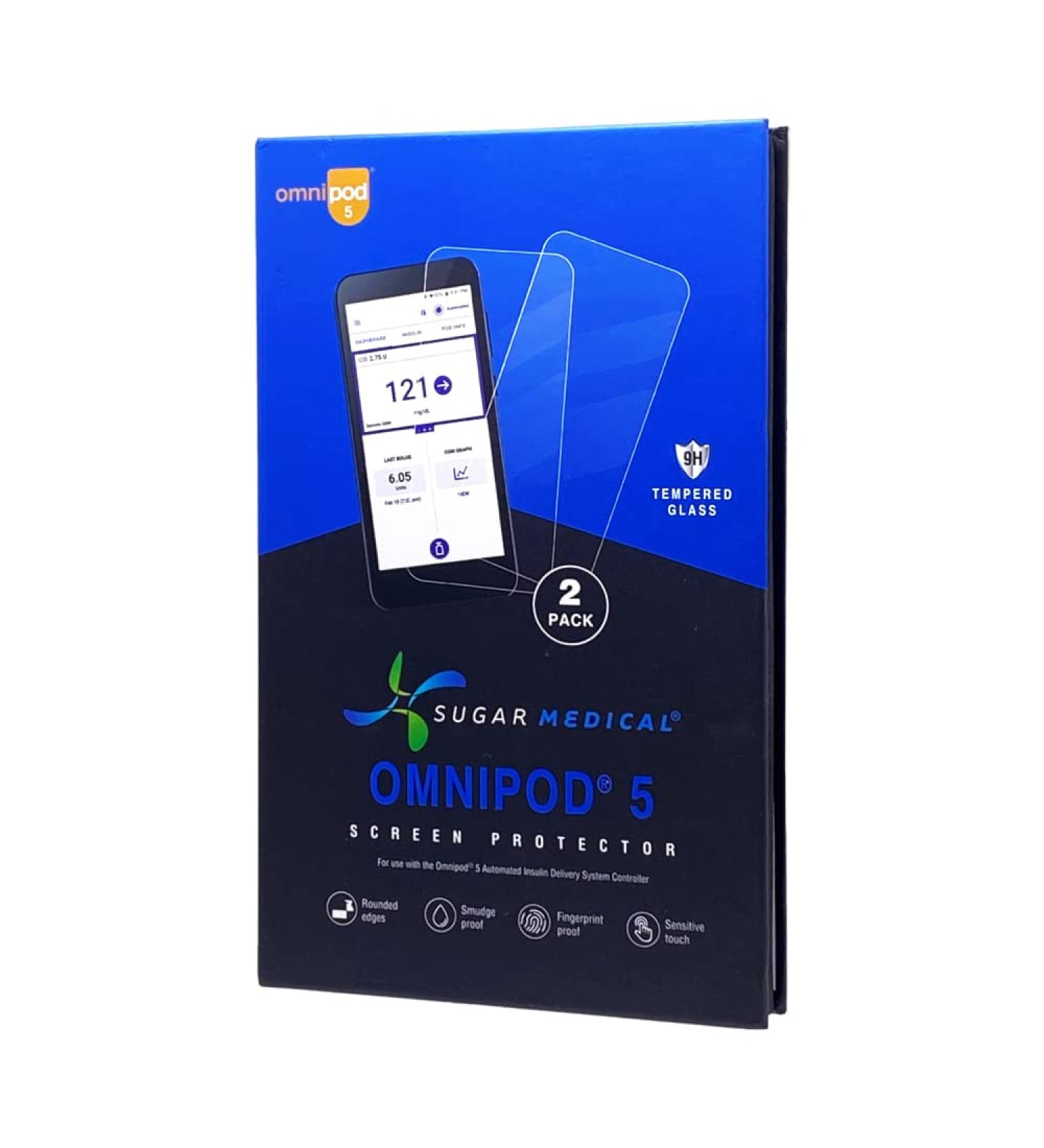 Sugar Medical Omnipod 5 Screen Protector - 2 Pack | Protect Your Insulin Delivery System Controller from Damage - Buy Online on GoSupps.com