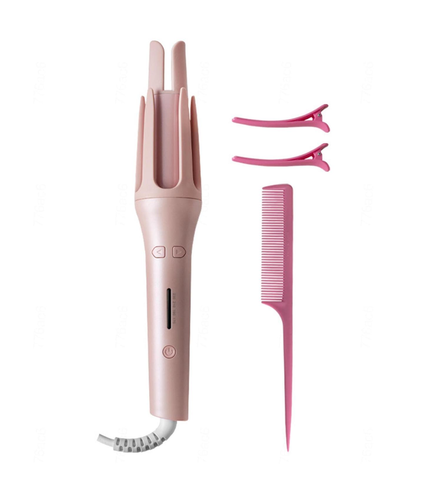 Hair Curling Wand 1 Inch Travel Curling Iron Auto Shut Off with 4 Temperatures Hair Curler Wand Pink - Buy Online on GoSupps.com