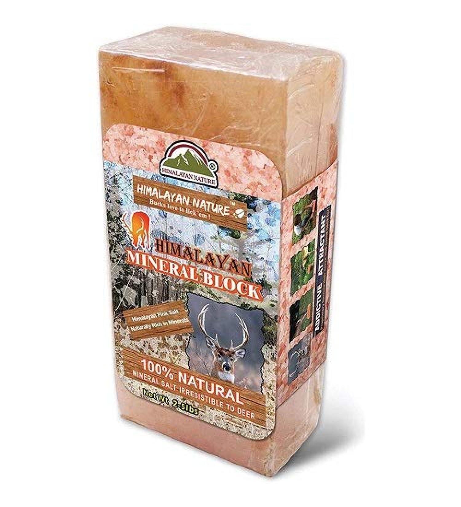 Himalayan Nature 100% Natural Rock Deer Salt Block 2-5 lbs - Animal Licking Mineral Salt Block - Buy Online on GoSupps.com