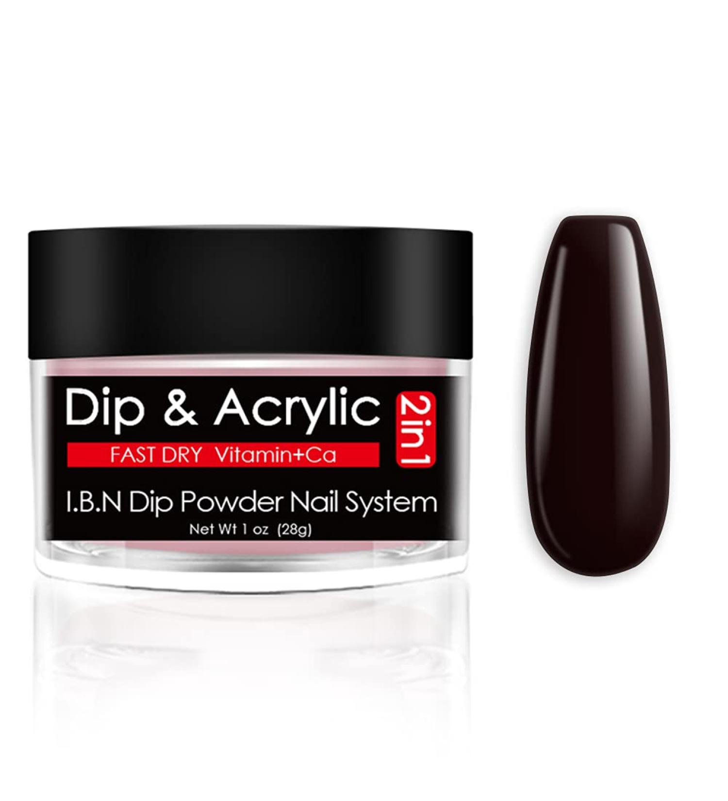 Dark Red Nail Dip Powder with Added Vitamin Calcium - Salon Quality for DIY French Manicure, Odor-Free & Long-Lasting - No Lamp Needed (042) - Buy Online on GoSupps.com