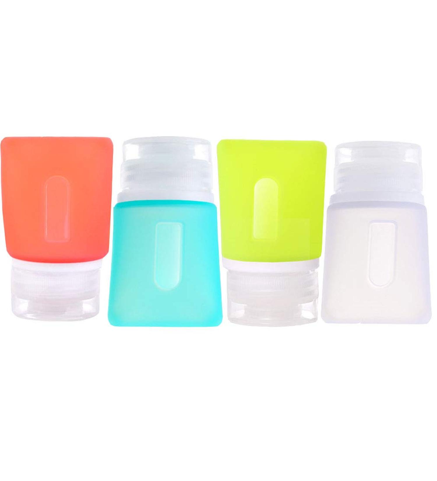 JasCherry Silicone Travel Bottles 4 Pack - Mini 37ml Leak-Proof for International Shipping - Buy Online on GoSupps.com