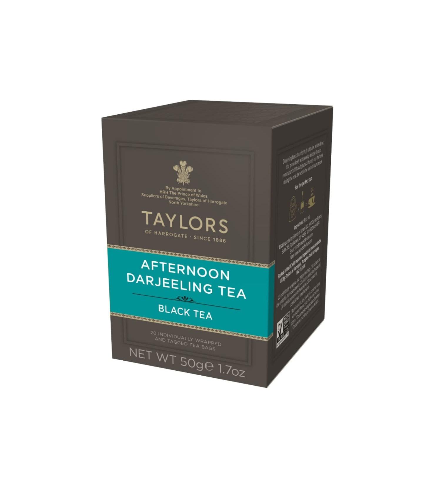 TAYLORS Taylors | Afternoon Black Tea Darjeeling Afternoon | Delicate and Refreshing Black Tea - 20 Individually Wrapped Tea Filters (50 Gr)