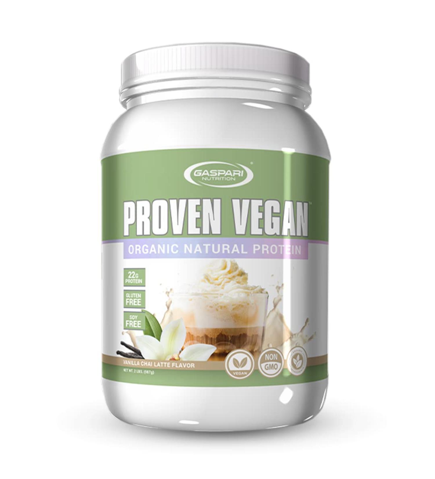 Gaspari Nutrition Proven Vegan Protein - Organic Gluten-Free Soy-Free Non-GMO (2lbs Vanilla Chai Latte) - Healthy Plant-Based Protein Powder - Buy Online on GoSupps.com