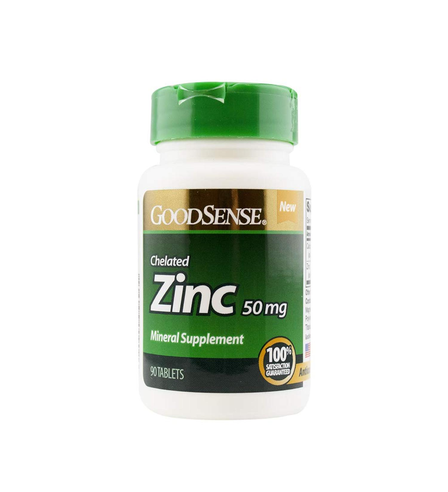 GoodSense Chelated Zinc 50mg Tablets 90 Count - Mineral Supplement - Buy Online on GoSupps.com