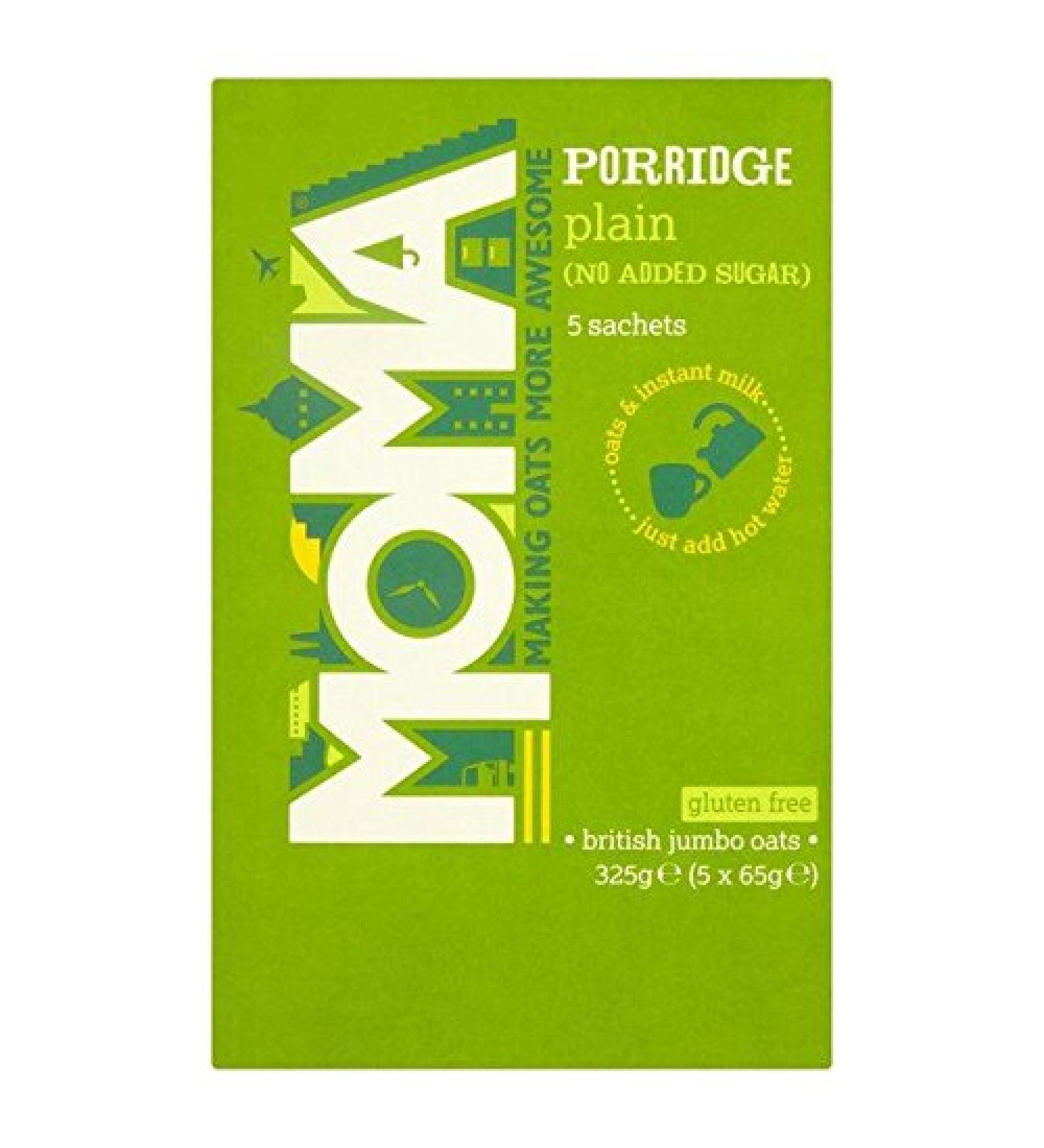 Moma Gluten Free Porridge Plain No Added Sugar - 5 x 65g