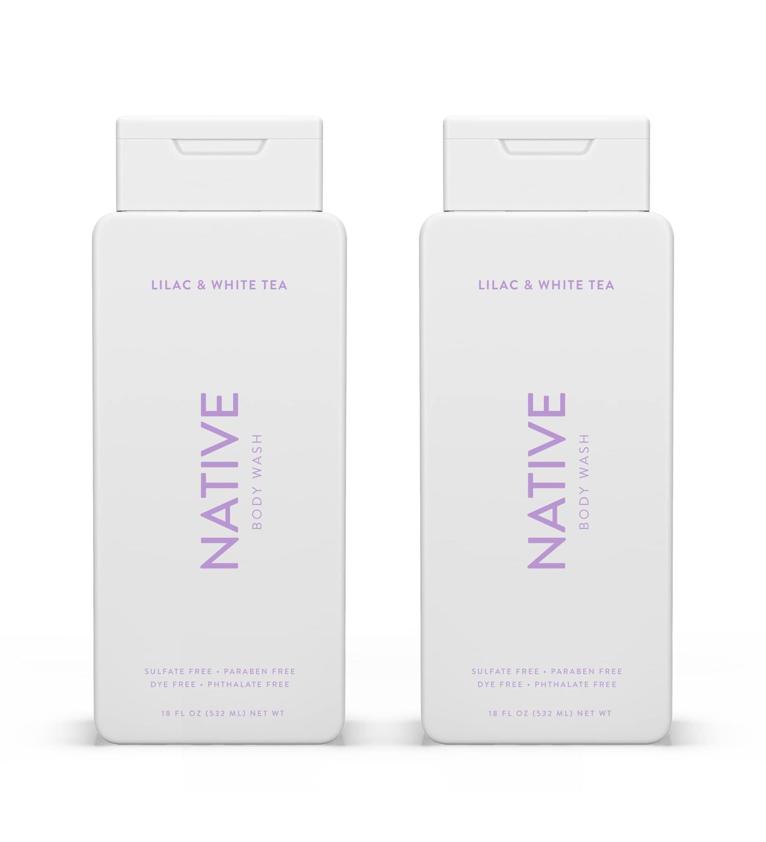 Natural Sulfate-Free Body Wash for Women & Men | Lilac & White Tea | Paraben & Dye Free | Hydrating Clean Ingredients | 18 oz - 2 Pack - Buy Online on GoSupps.com