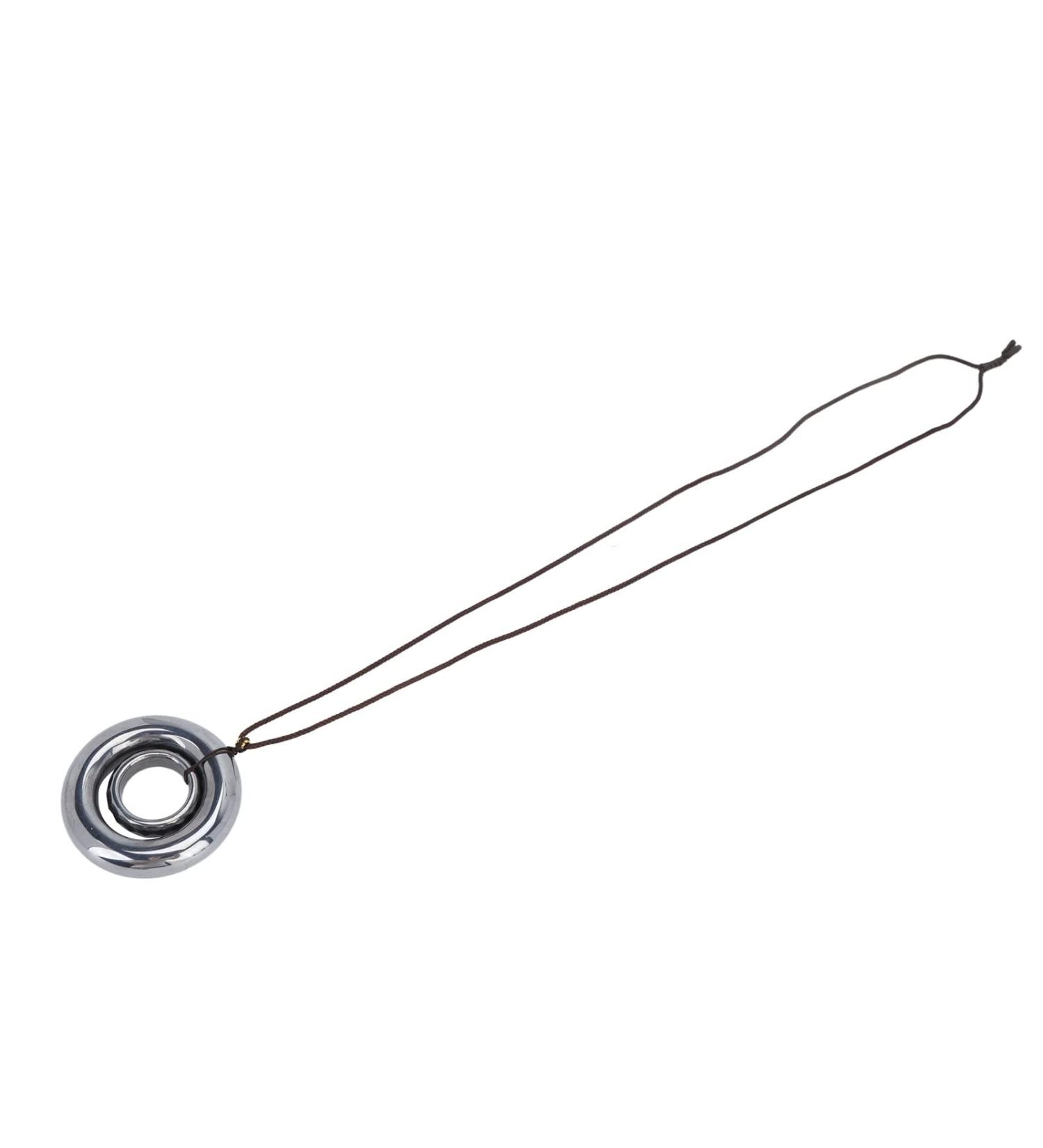 Verdant Touch Terahertz Pendant with Double Loop Charm | Natural Energy Stone Necklace 60x180 cm - Buy Online on GoSupps.com