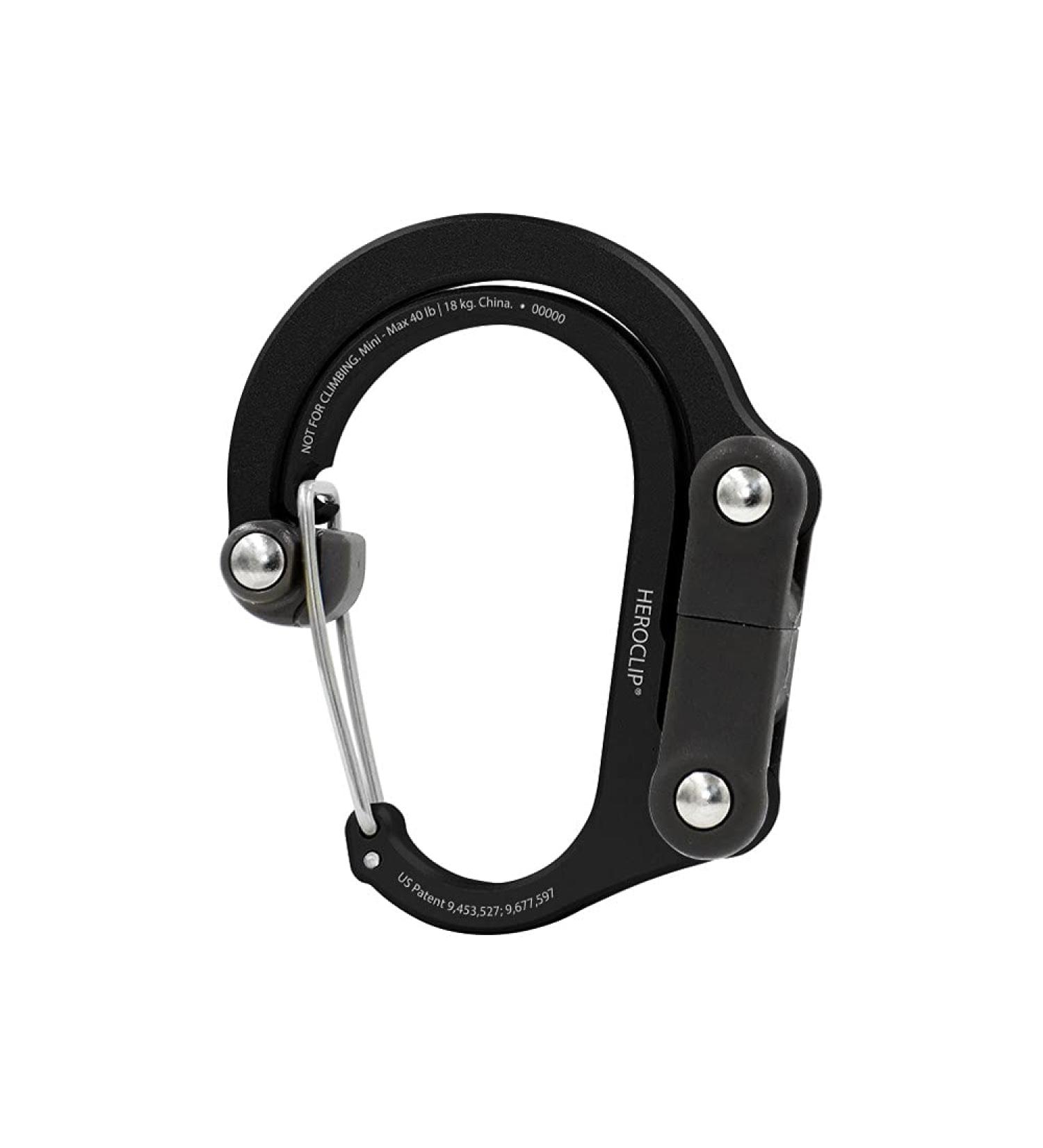 HEROCLIP Carabiner Clip and Hook (Mini) - Stealth Black Mini for Travel, Luggage, Purse, Small Bags - Buy Online on GoSupps.com