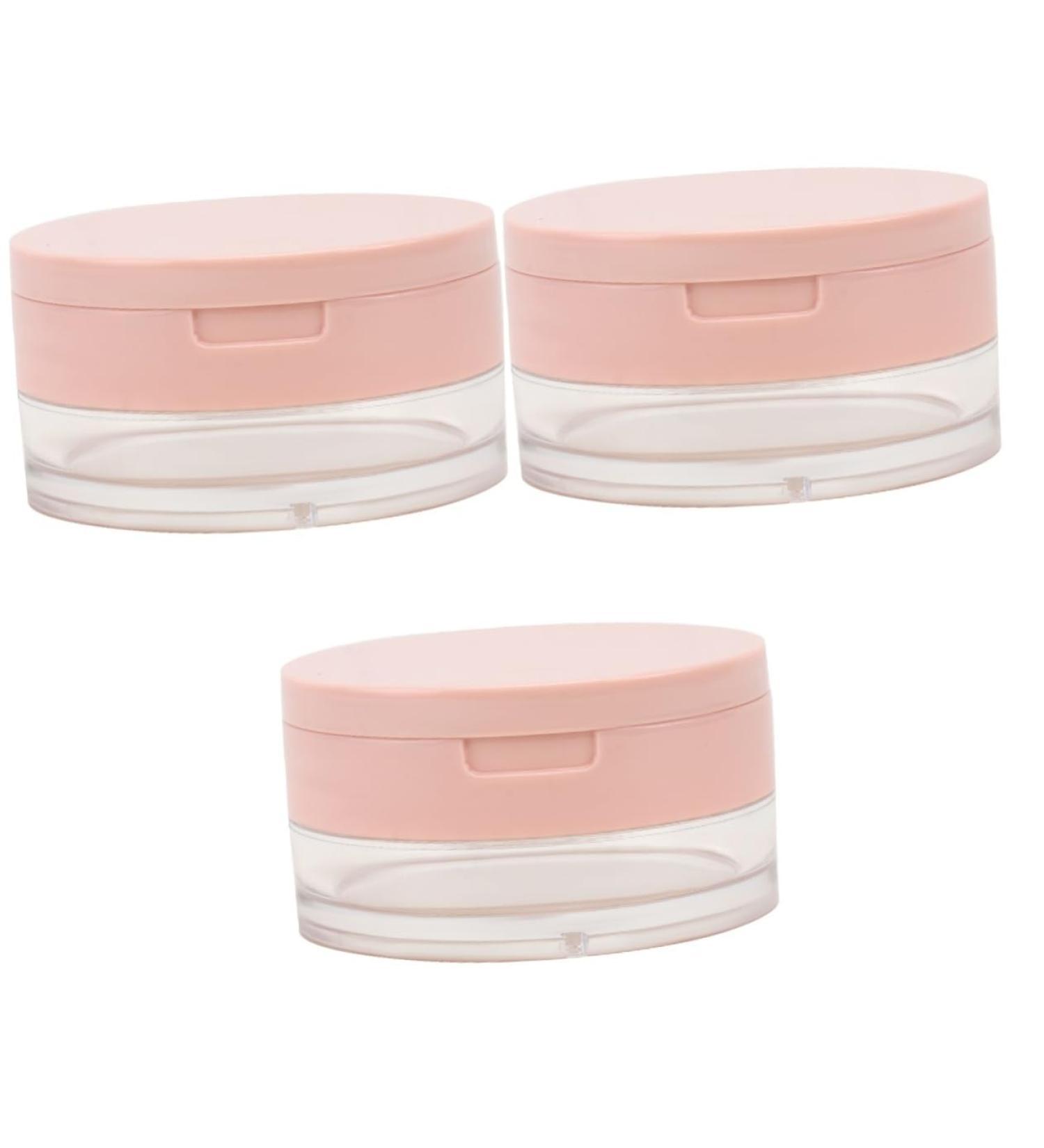 BIUDECO 3pcs Powder Holder Portable Powder Case Refillable Loose Powder Case Empty Loose Powder Case Pink - Buy Online on GoSupps.com