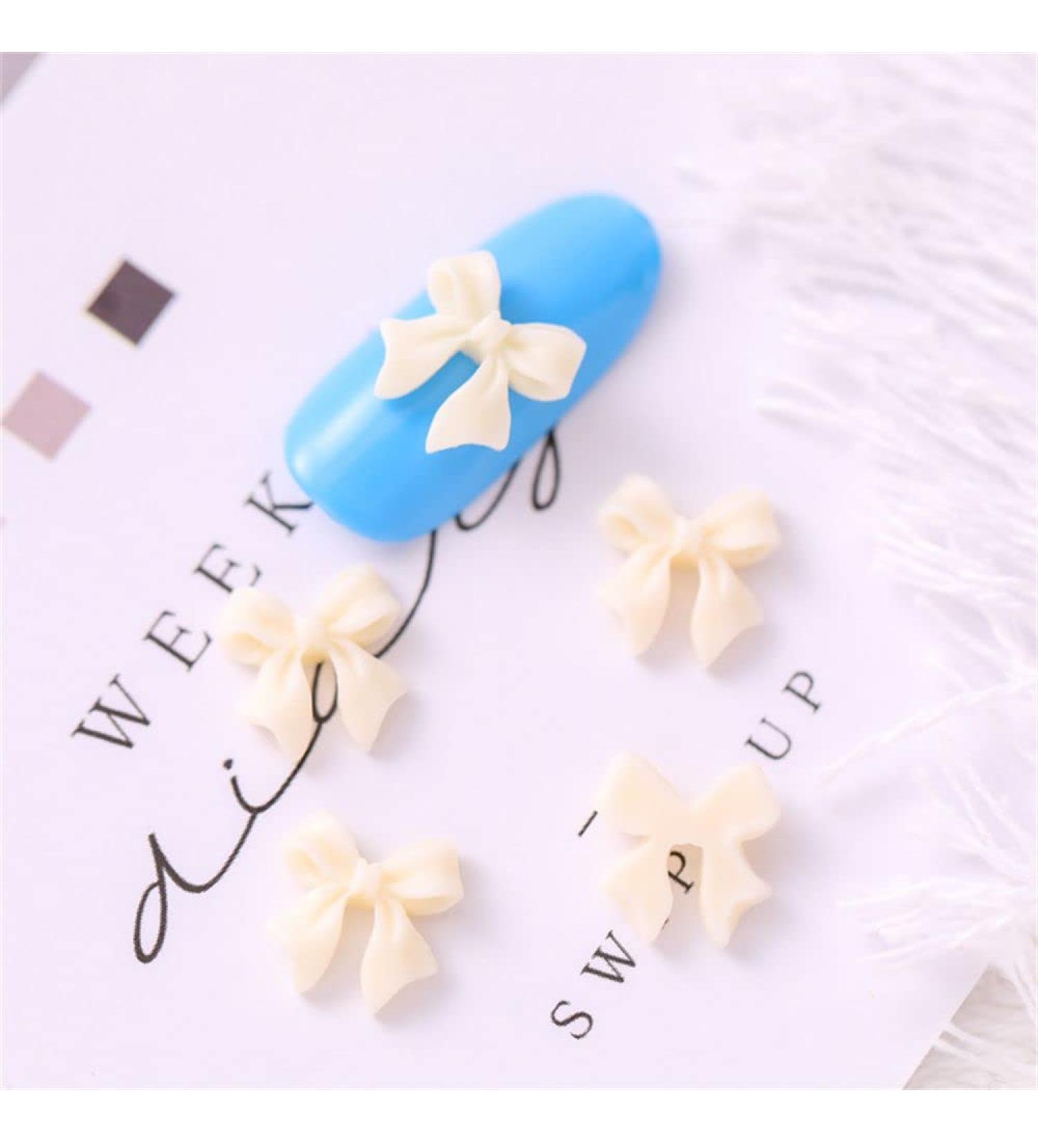 & Health Resin Nail Jewelry Ornaments Rhinestone Nail Art Mini Bow Nail Jewelry Nail Art Decorations Nail Bow Ties Manicure Accessories(beige) - Buy Online on GoSupps.com