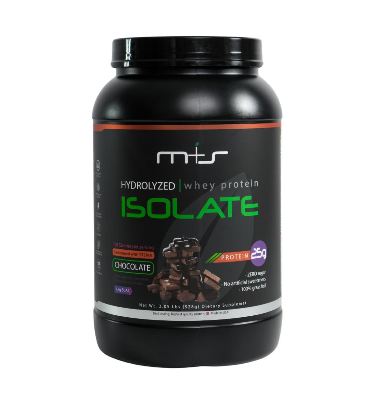 Shop M+S 100% Grass Fed Hydrolyzed Whey Protein Isolate - Gluten Free Fast Absorbing Easy Digesting Stevia Sweetened Chocolate (2.05 Lb) - International Shipping Available - Buy Online on GoSupps.com