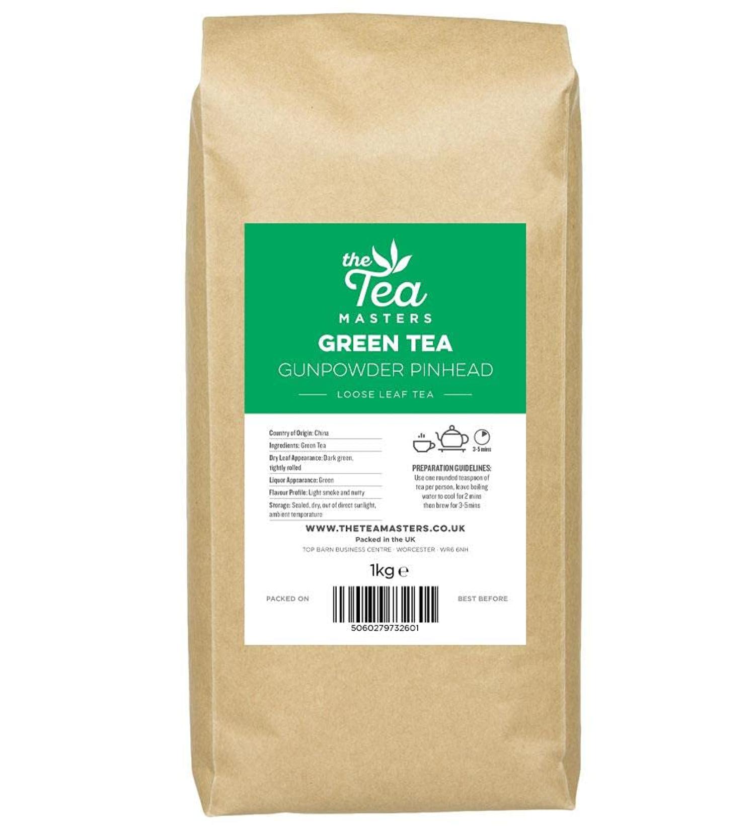 The Tea Masters Loose Leaf Tea - Green Tea - Gunpowder Pinhead (1x1kg) - Buy Online on GoSupps.com