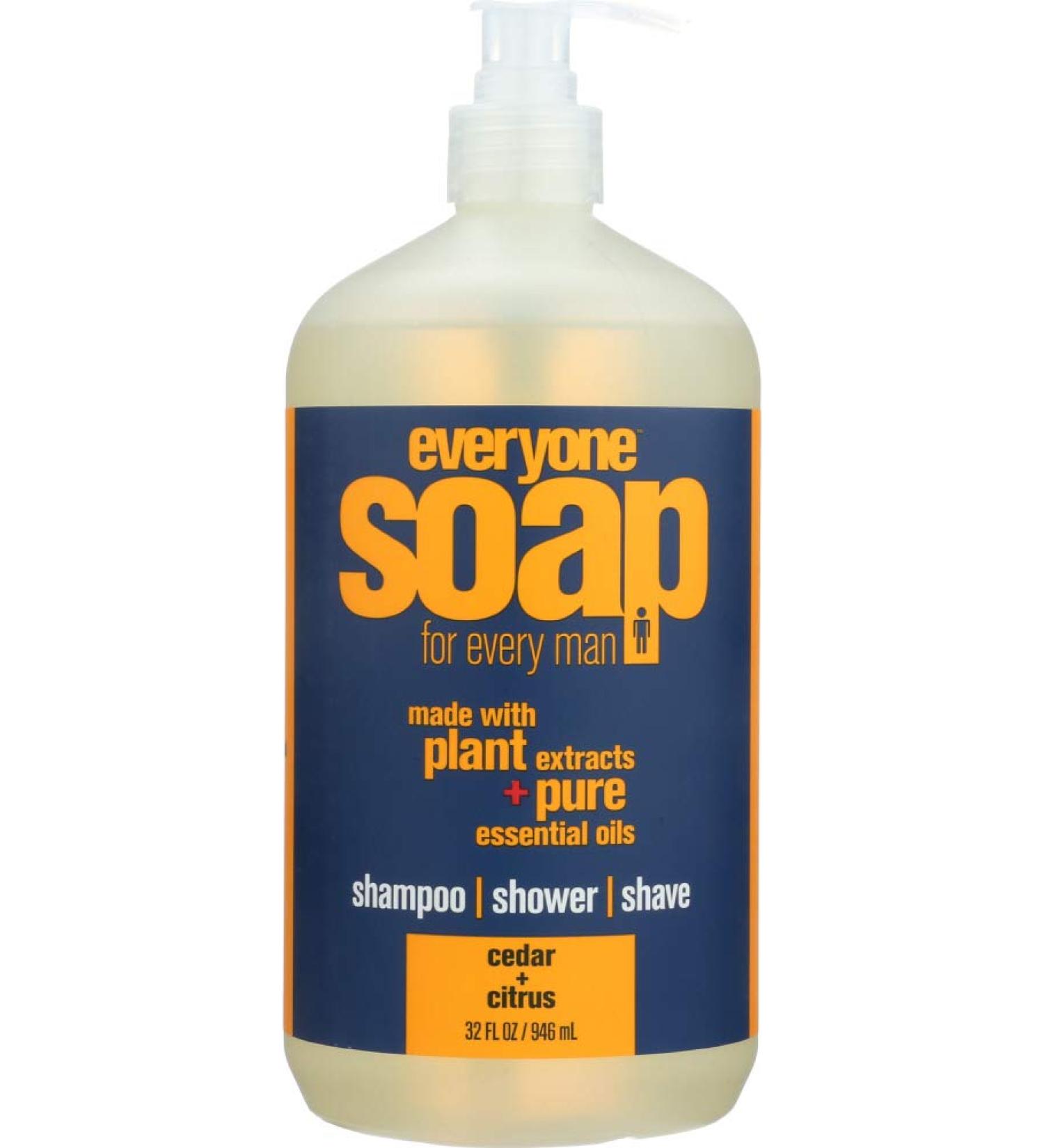 EO Everyone 3-in-1 Soap for Men - Cedar + Citrus - 32 fl oz | Hands Face Body | Best International Shipping - Buy Online on GoSupps.com