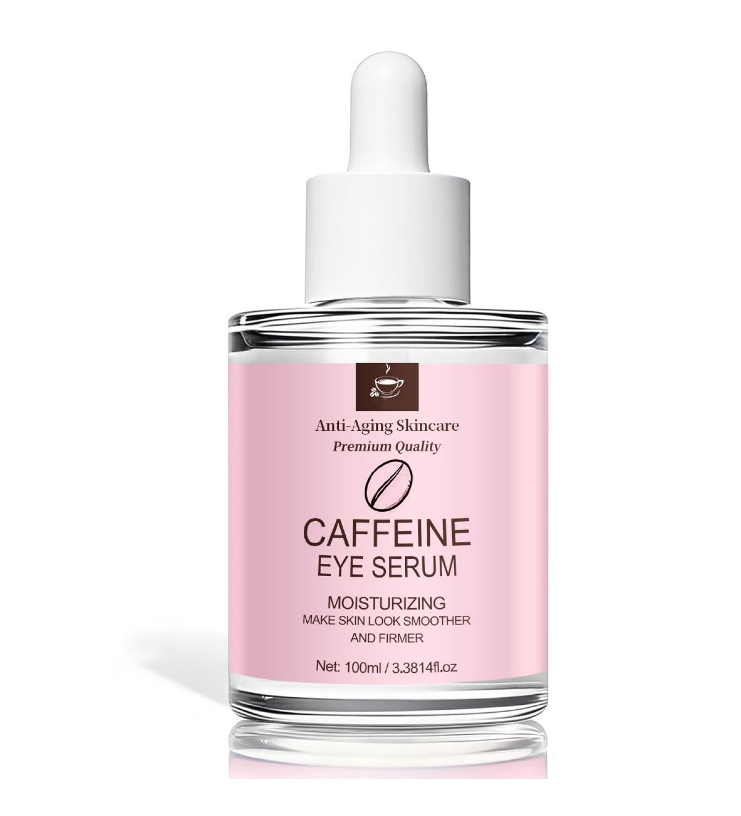 Caffeine Eye Serum 100ml Depuffing Under Eye Serum for Puffiness & Bags Hydrating Hyaluronic Acid Treatment Moisturizing Anti-Aging Care for Smoother Firmer-Looking Skin - Buy Online on GoSupps.com