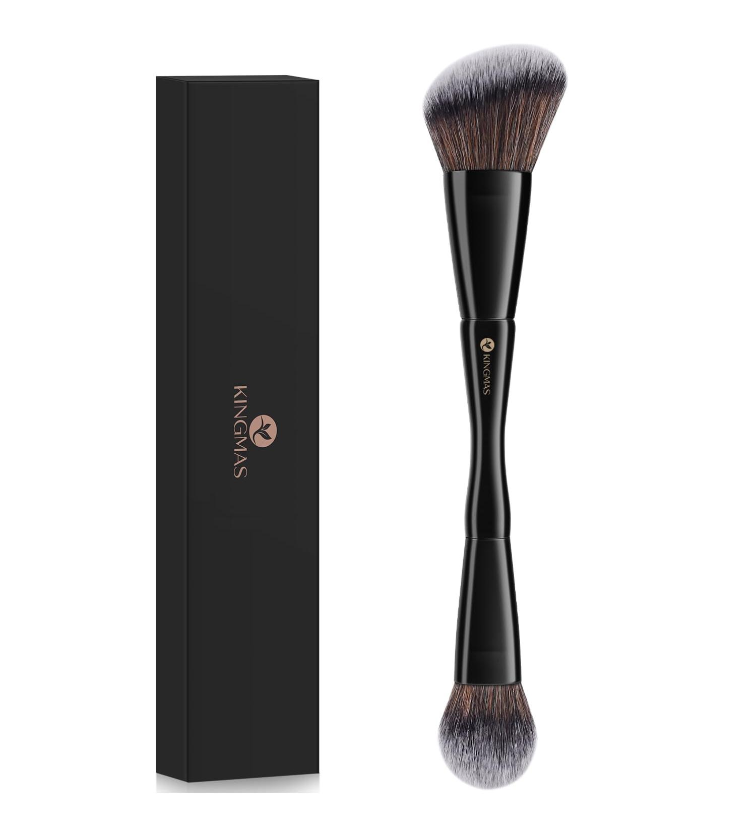 Buy KINGMAS Double-ended Foundation Makeup Brush - Angled/Round Top for Blending Liquid & Powder - Best Contour Brush for Concealer & Blush (Black) - International Shipping Available - Buy Online on GoSupps.com