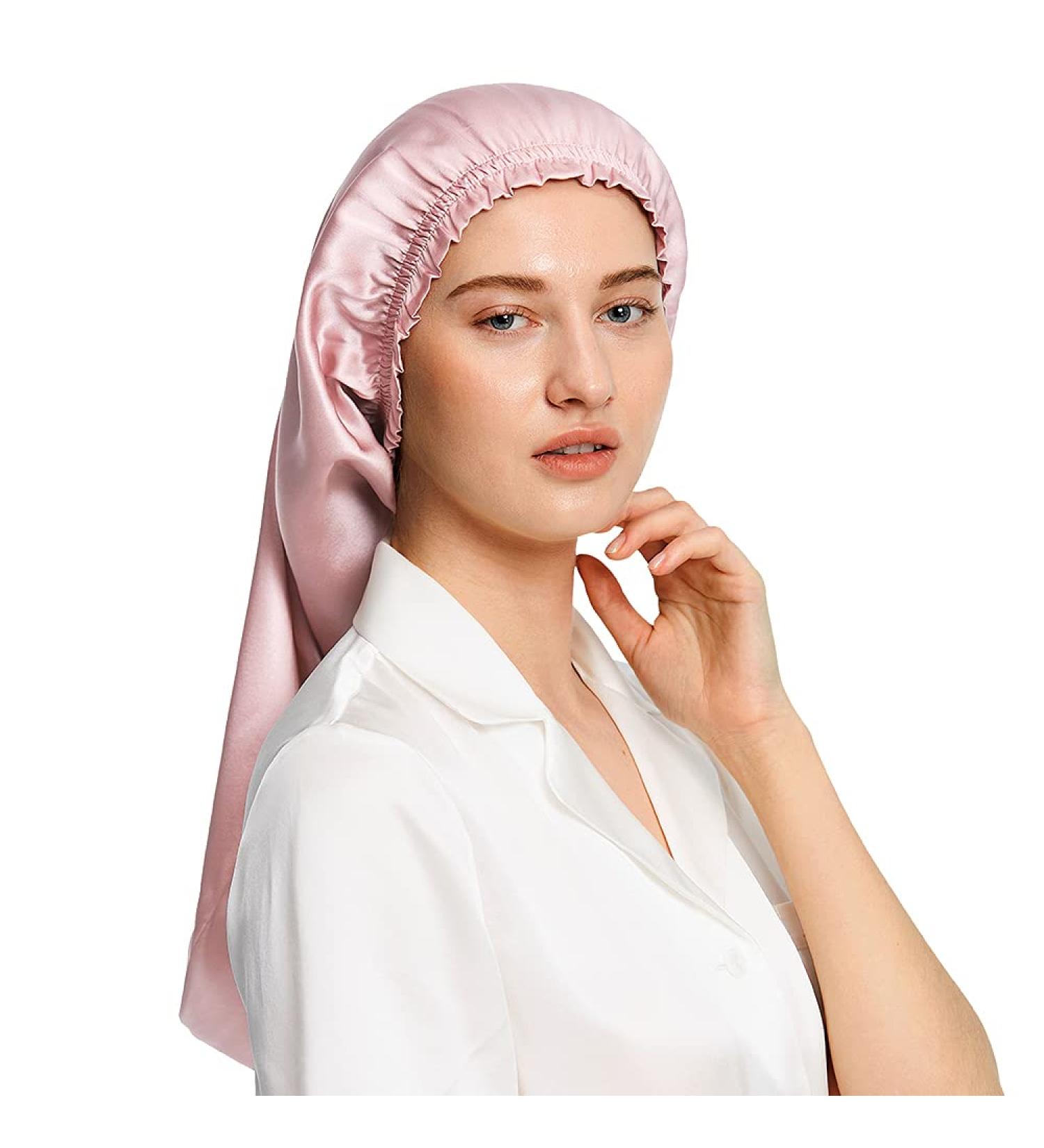 LilySilk 19 Momme 100% Real Silk Women's Sleep Cap - Rosy Pink - Buy Online on GoSupps.com