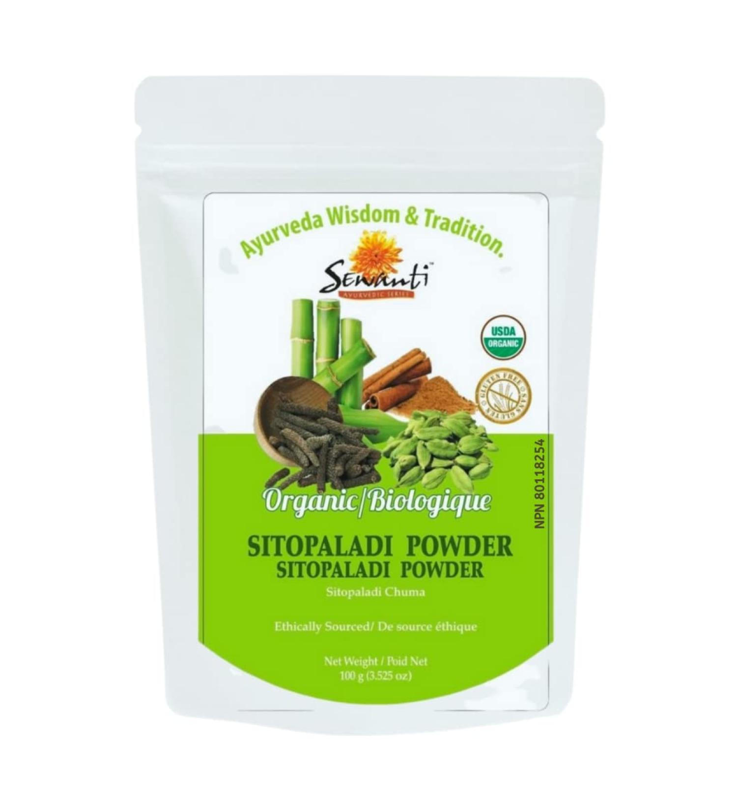 Sewanti Organic Sitopaladi Powder 100g/ NPN 80118254/ For Cough & Cold Indigestion - Buy Online on GoSupps.com