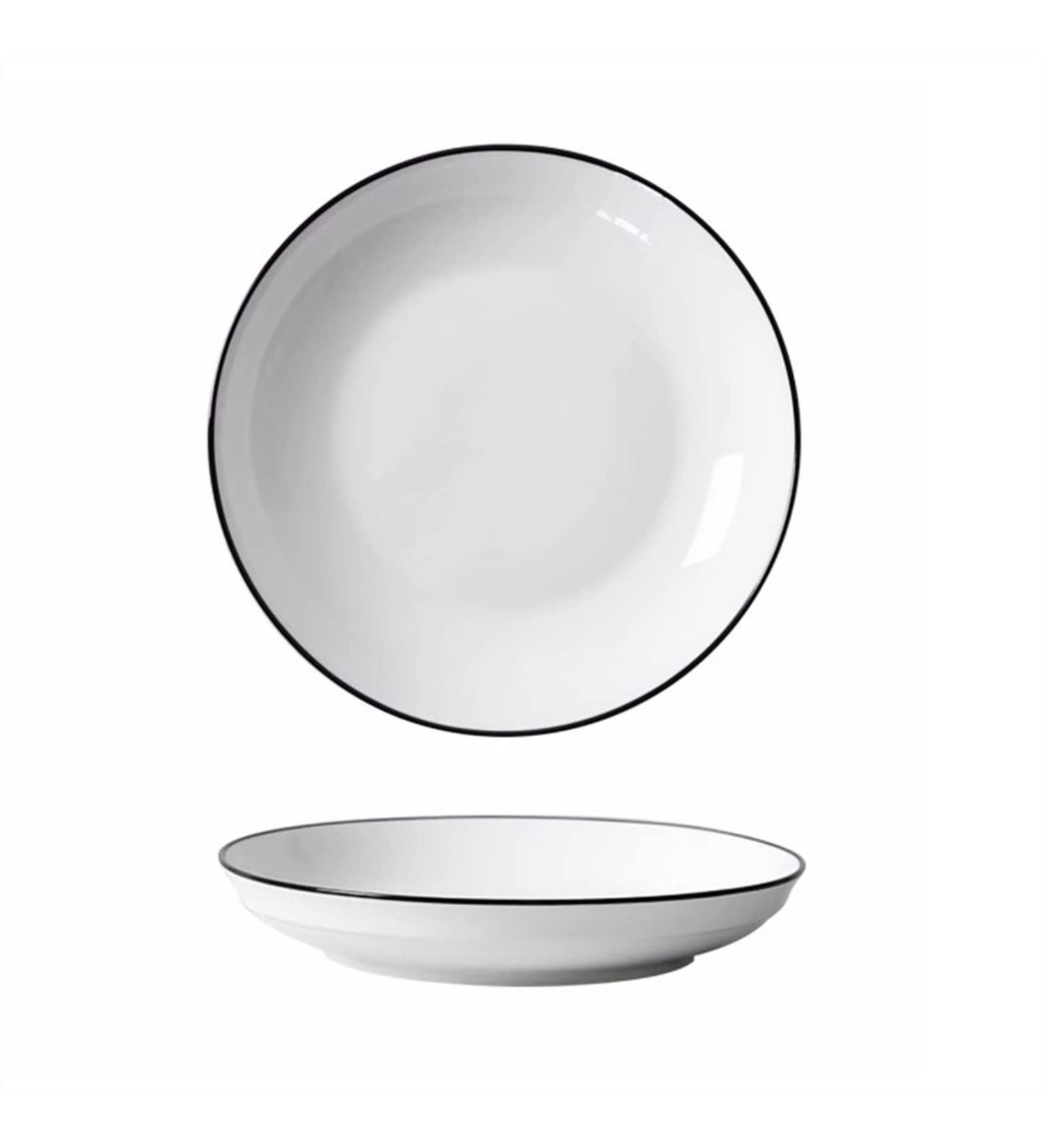 Serving Plates Ceramic Disc Household Dish Dish Dessert Dish Kitchen Restaurant Flat Dish White Minimalist Dinner Set Set of 4 Pack of 6 Pack of 10 Pack for Appetizer Dinner and Desserts (Color : B - Buy Online on GoSupps.com