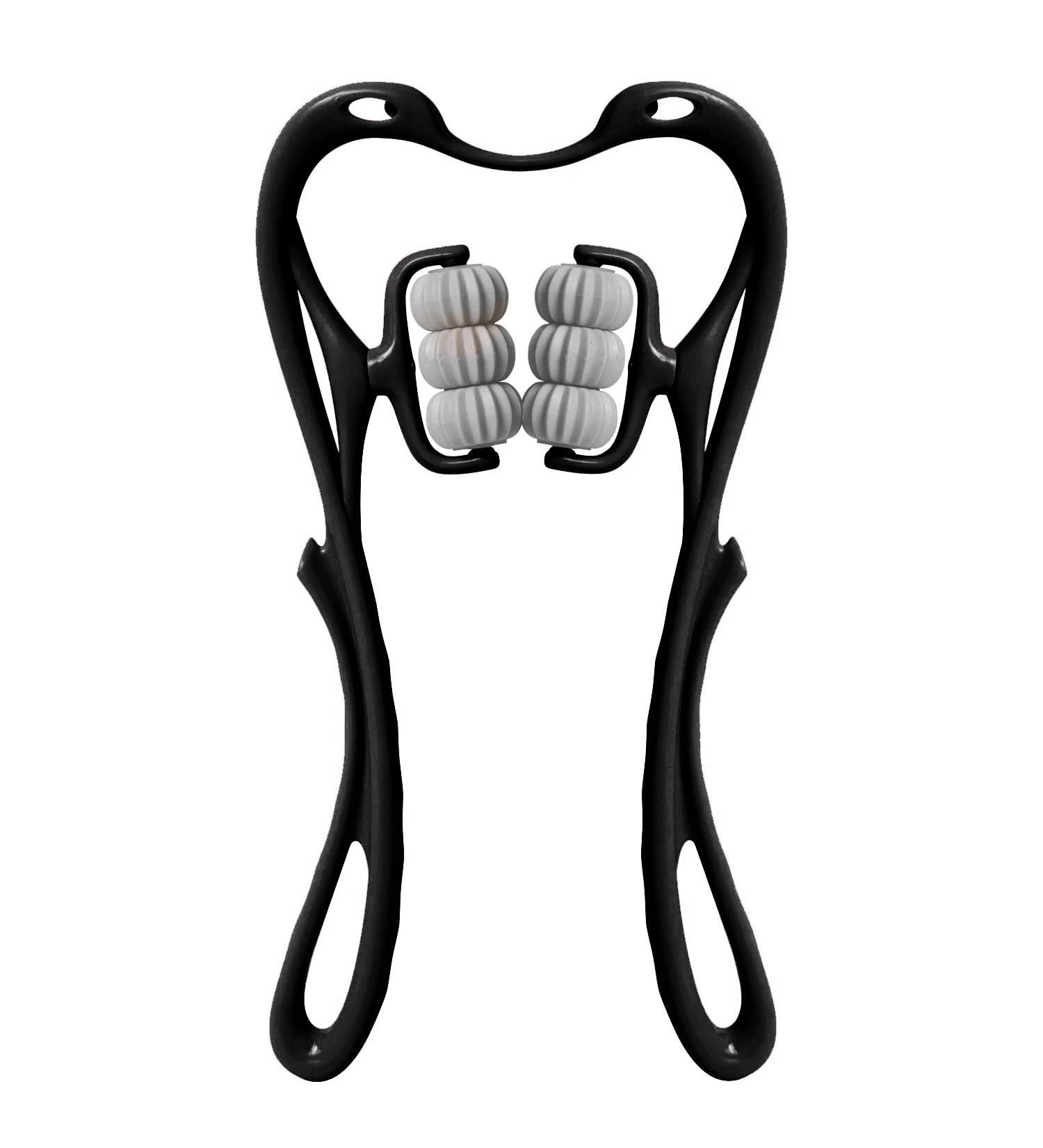 Upgrade 6-Ball Neck Massager for Pain Relief - Handheld Roller Tool for Neck, Shoulders, Legs, and Waist - Black - Buy Online on GoSupps.com