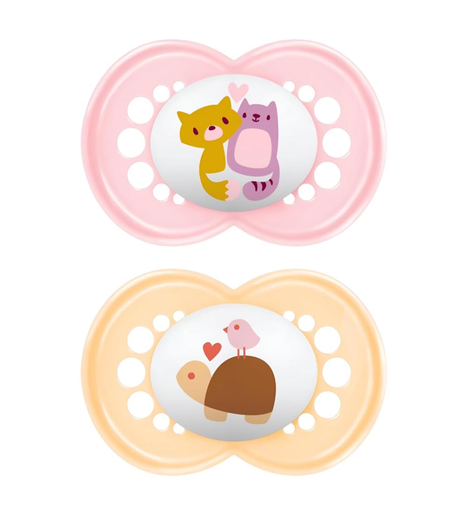MAM Original Pacifiers Set of 2 - Rubber 16+ Months Pink with Pacifier Box | International Shipping Available - Buy Online on GoSupps.com