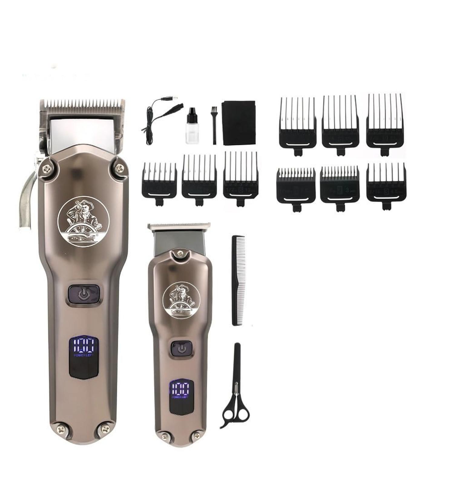 High-Power Hair Cutting Tool - 2-Piece Clipper Set with LCD Display for Salon Quality Haircuts | International Shipping Available - Buy Online on GoSupps.com