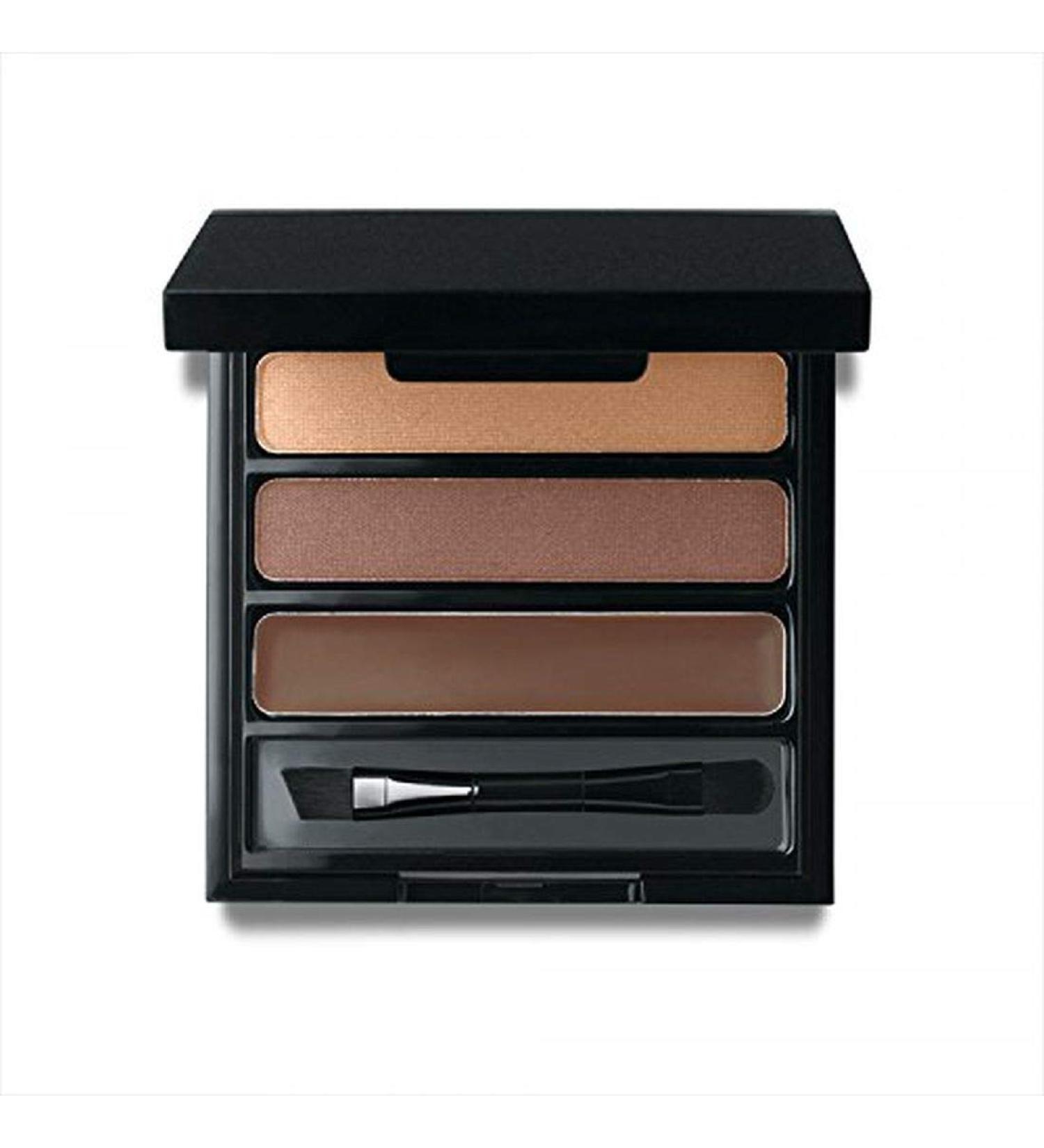 Jolie Eye Brow Shaper Kit Pressed Powder & Tinted Wax + Takelon Brush - Deep