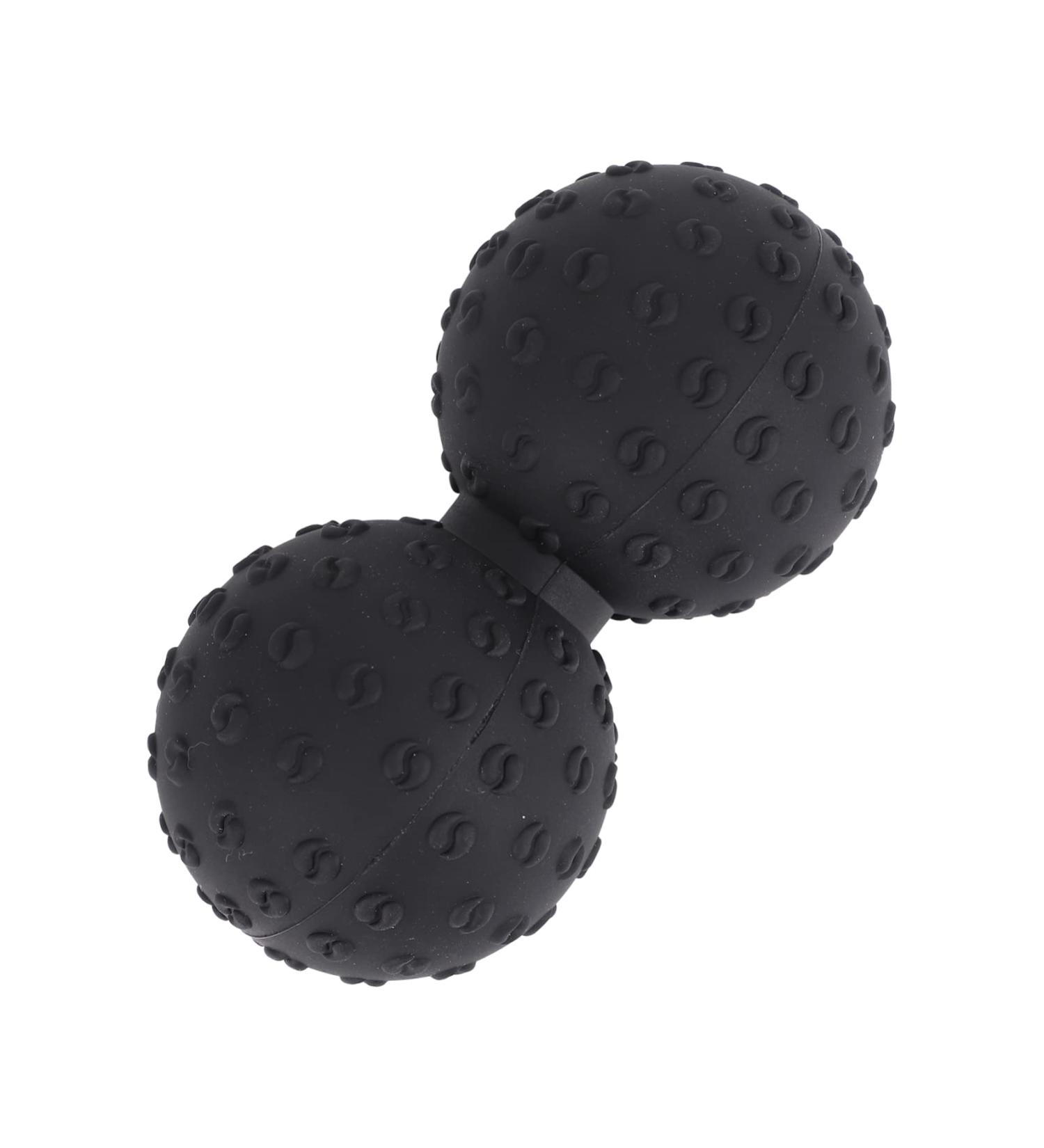 Yoga Massage Ball - Fascia Roll Body Massage Device | Fitness Gym Peanut Roller for Deep Tissue & Muscle Recovery - 12x6.3cm Black - Buy Online on GoSupps.com