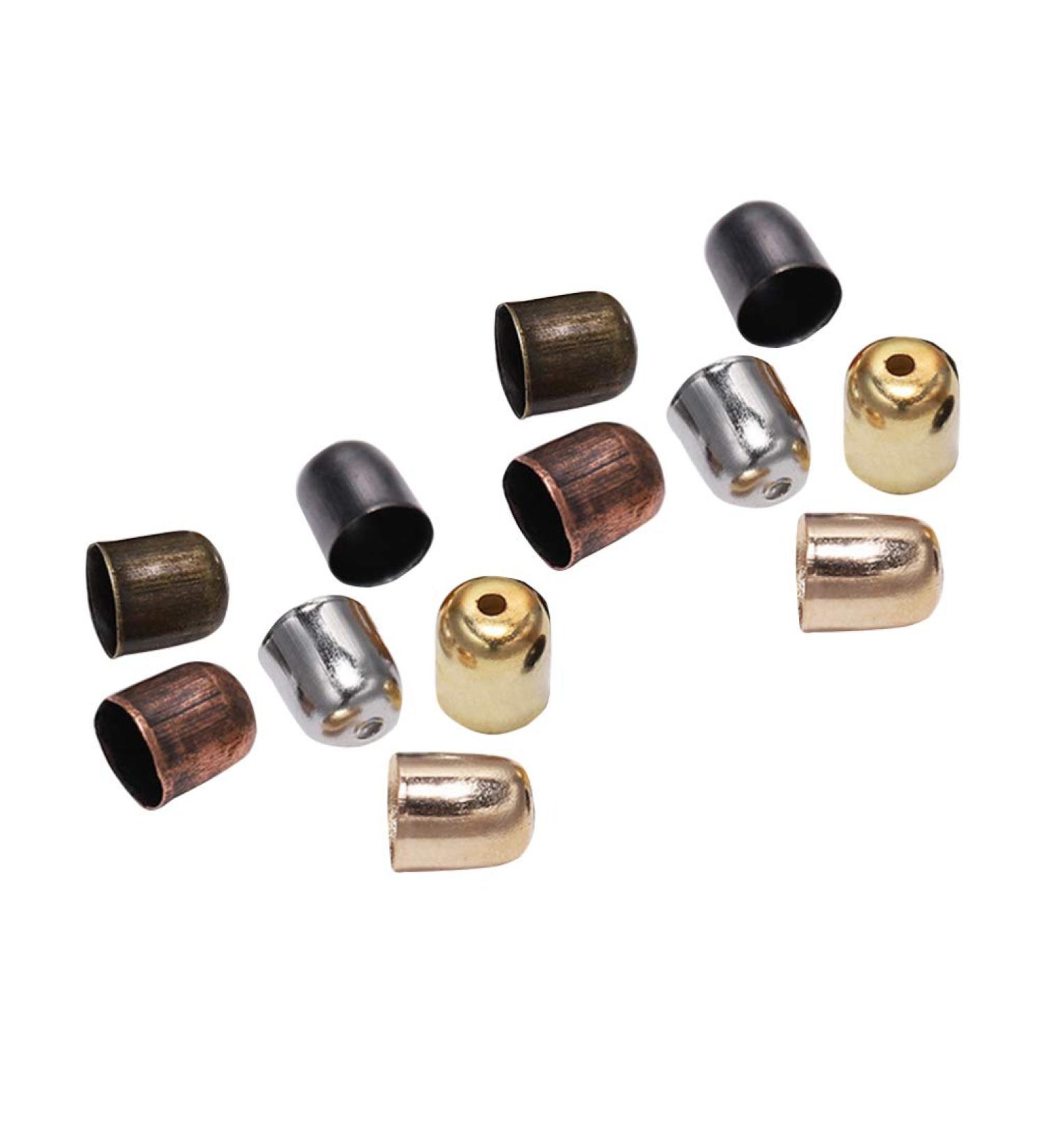 Heallily 300pcs Mixed Color Metal Cord End Caps for Jewelry Making | 5x6mm - DIY Art Crafts & Tassel Necklace Making - Buy Online on GoSupps.com