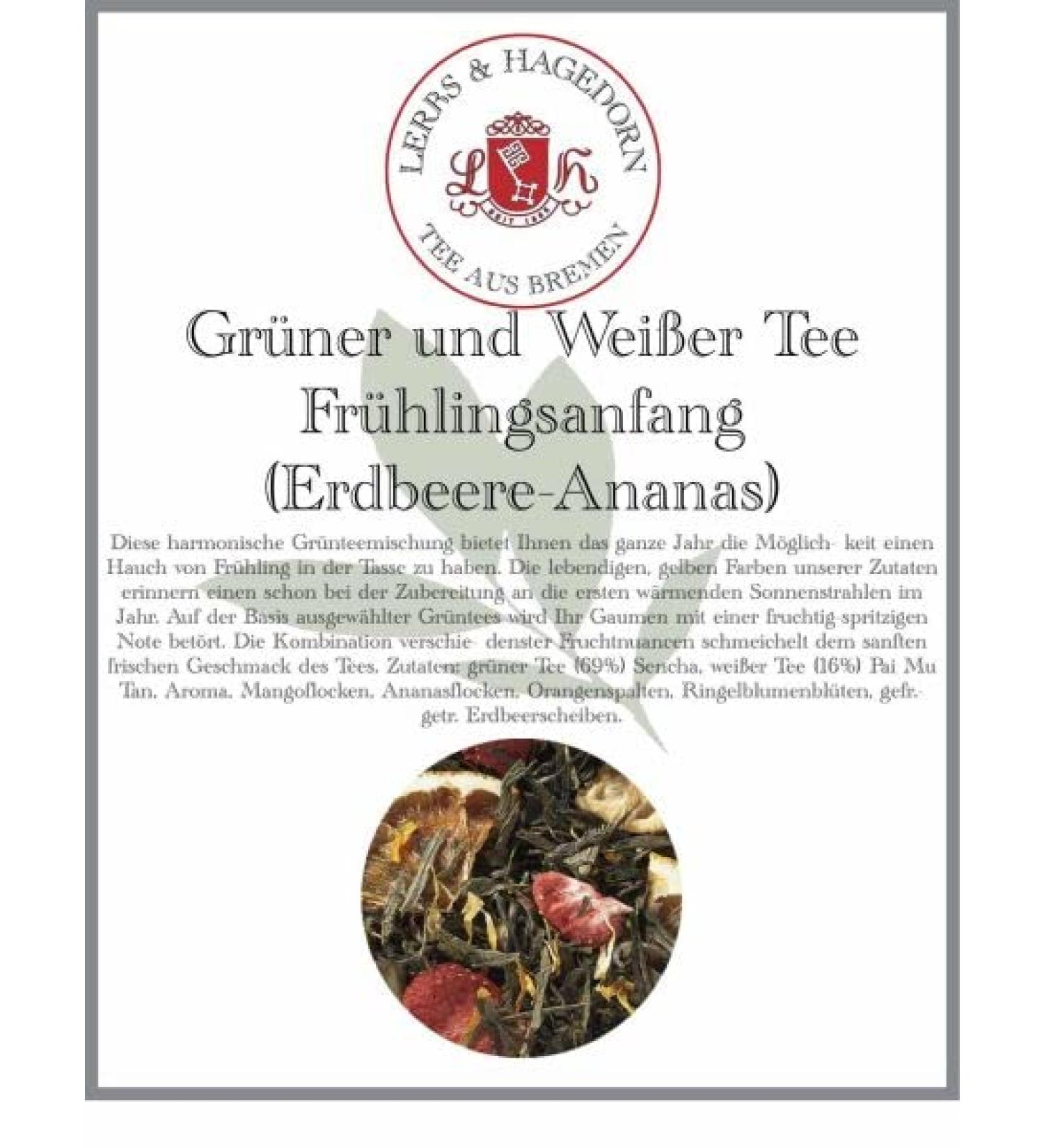 Lerbs Hagedorn Lerbs & Hagedorn Green and white tea spring start fruity sparkling note 1 kg approx 81 liters with mango pineapple flakes orange splits - Buy Online on GoSupps.com