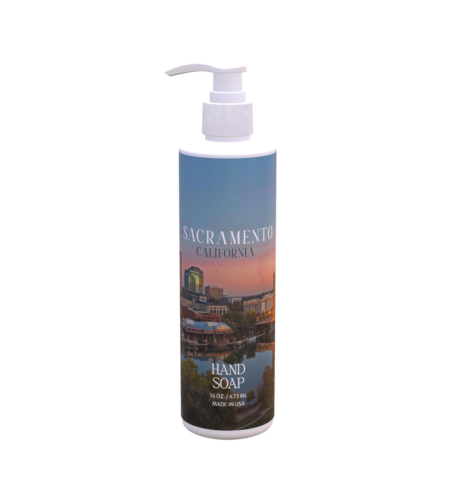 Hand Soap Set Sacramento City Map Design | Fresh Green Tea & Lemon Scent | 12 Pack 16 oz Pump Bottles | Travel-Inspired City Map Bathroom Decor & Souvenir Gift | Paraben-Free Made in USA - Buy Online on GoSupps.com