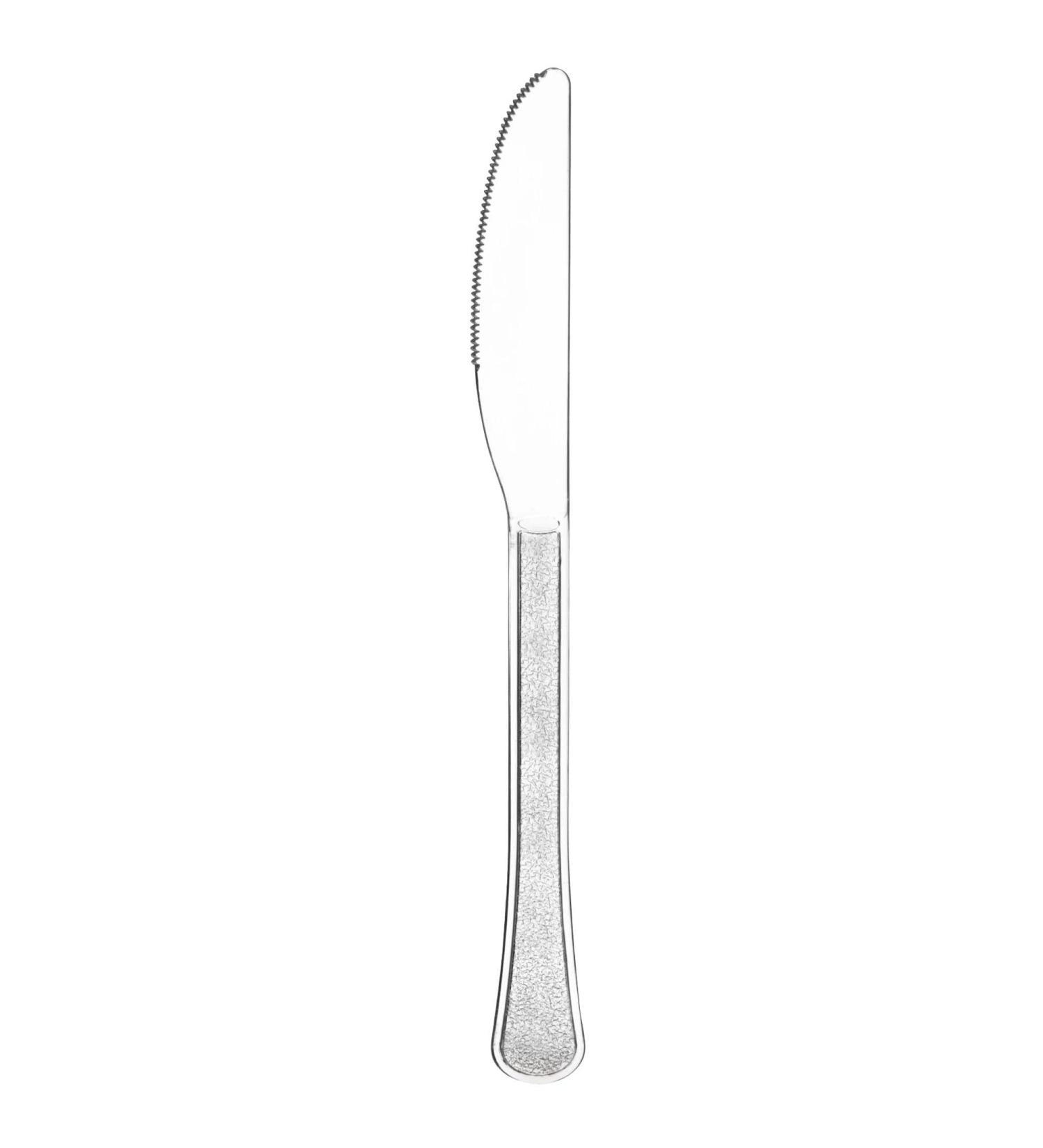 Amscan 8012.86 Disposable Clear Premium Heavy Weight Plastic Knives Party Supply Standard 48ct