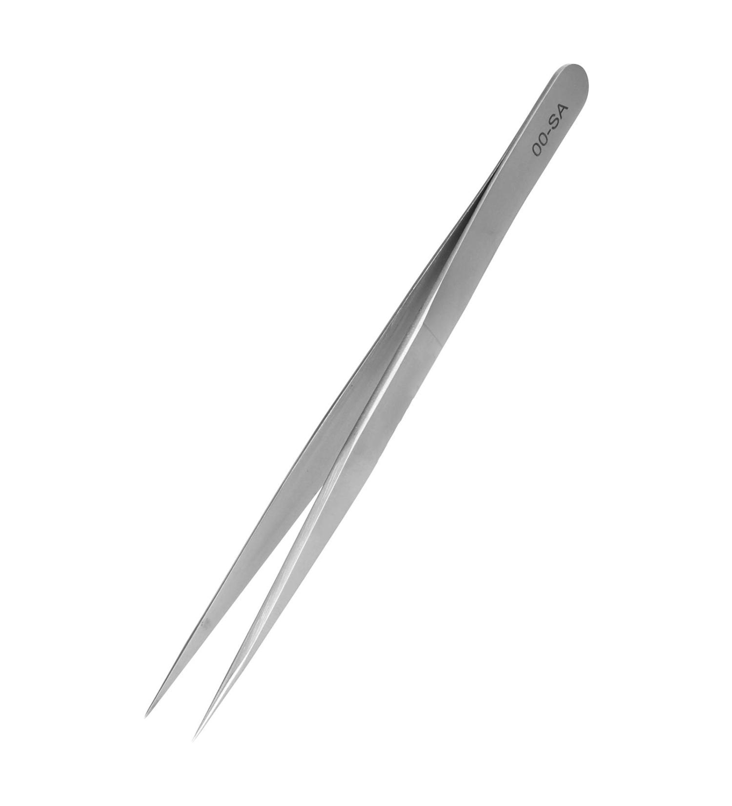 Stainless Steel Lash Tweezers for Individual Eyelash Extensions - Straight Thin Tip False Lash Application Tool (00-SA 13.5cm) - Buy Online on GoSupps.com