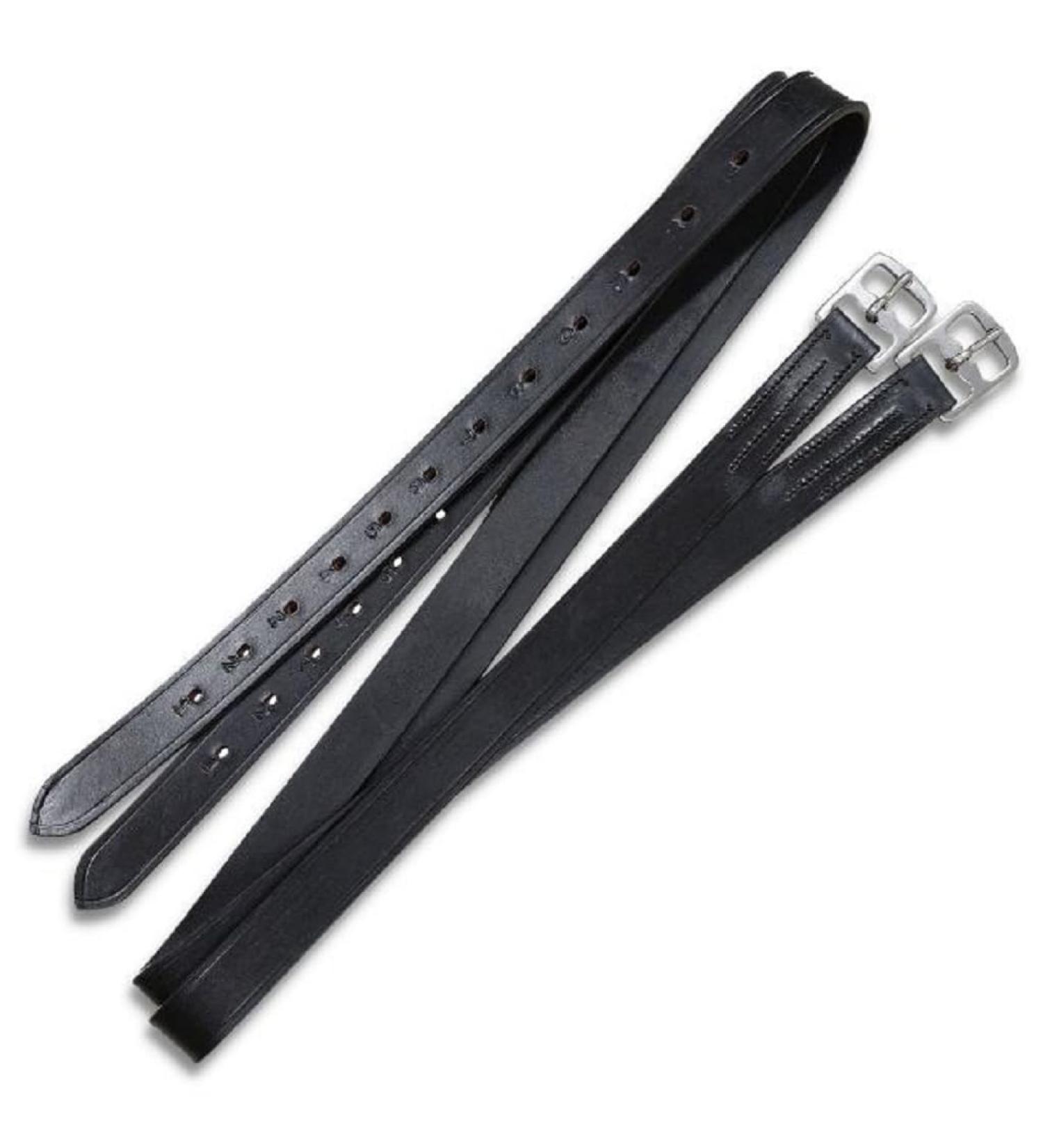 Brama West leather stirrup leathers - 1 pair - stirrup leathers - black - 125cm