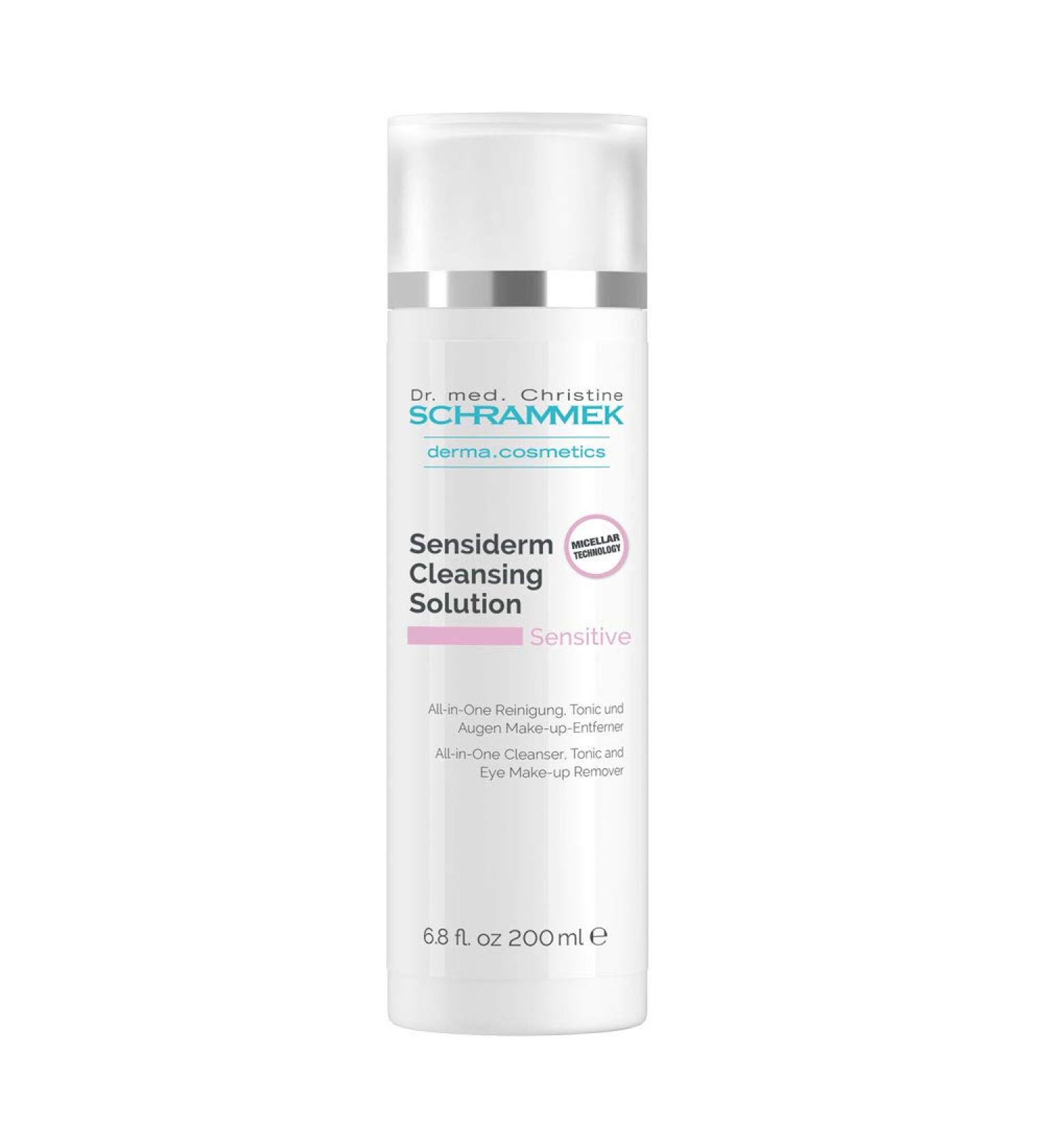 Schrammek Sensiderm Cleansing Solution (6.75 fl oz) - 3-in-1 Micellar Makeup Remover & Toner - Fragrance-Free - Gentle Cleanser for Sensitive Skin - Dr