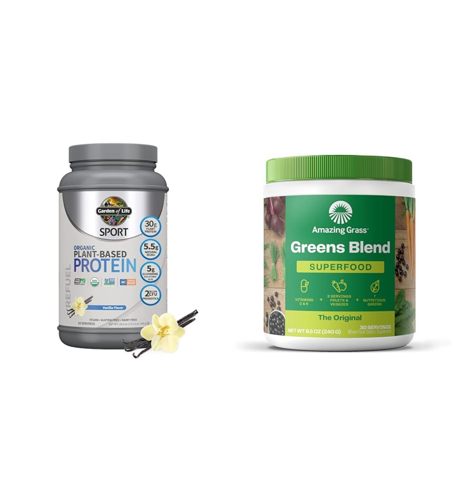 Garden of Life Organic Vegan Sport Protein Greens Blend Superfoods with Probiotics and BCAAs for Immunity 30 Servings Each - Buy Online on GoSupps.com