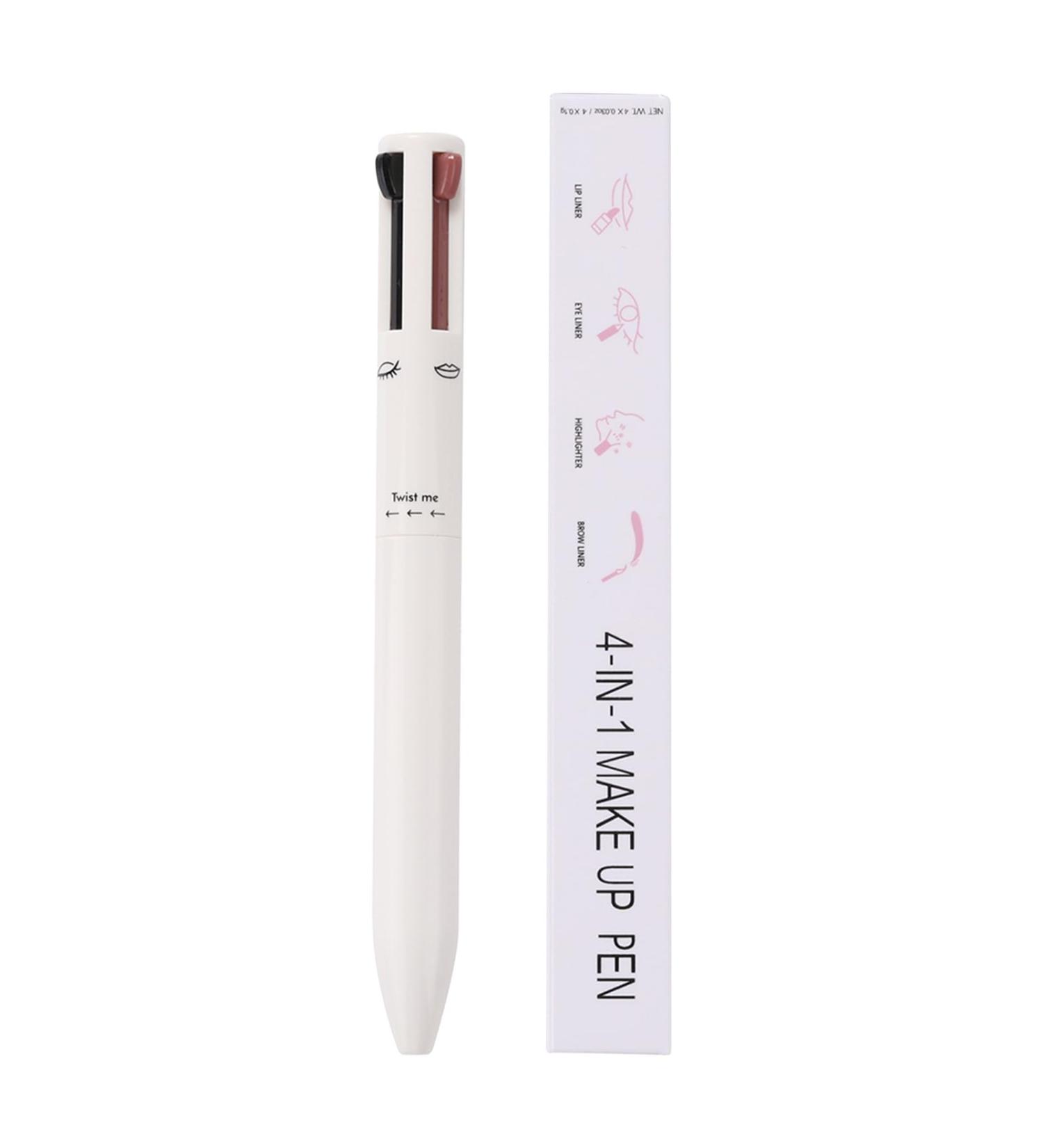 4 in 1 Eyebrow Contour Portable Waterproof Makeup Pencil - Contour for Women for Travel Comes with Eyeliner Brow Lipliner and Highlighter White - Buy Online on GoSupps.com