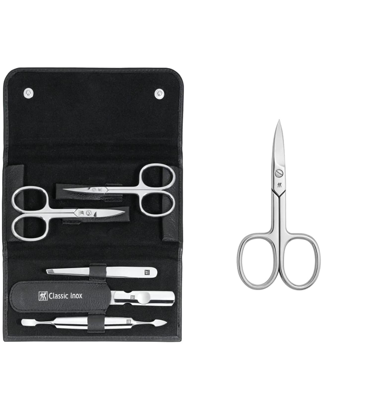Buy Zwilling 5-Part Manicure & Pedicure Set - Premium Leather Nail Care with Black Stainless Steel Scissors for Hands & Feet | International Shipping Available - Buy Online on GoSupps.com