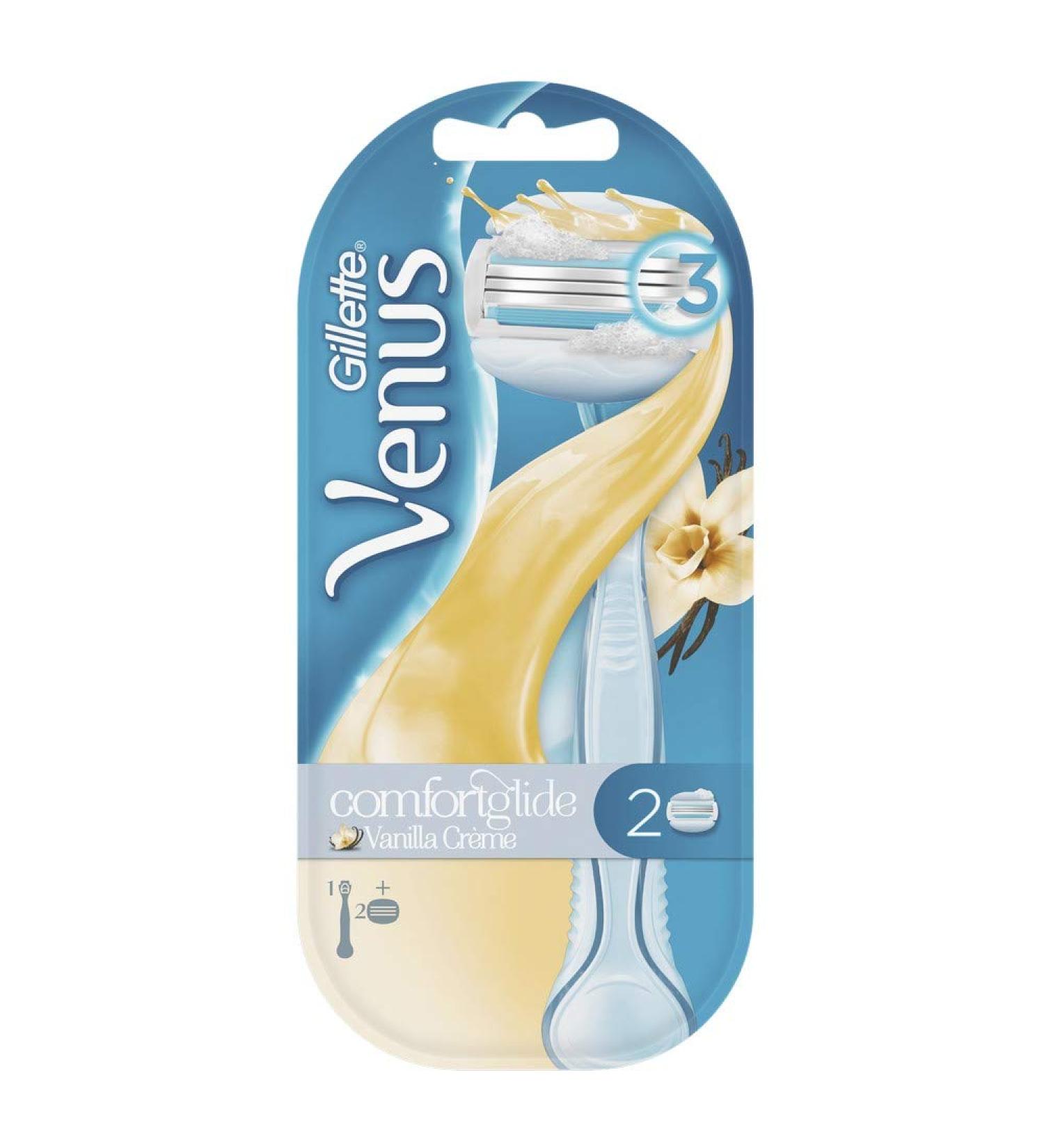 Buy Venus Comfortglide Vanilla Ladies Razor | No Shaving Cream Required | Official Razor with 1 Blade - International Shipping - Buy Online on GoSupps.com
